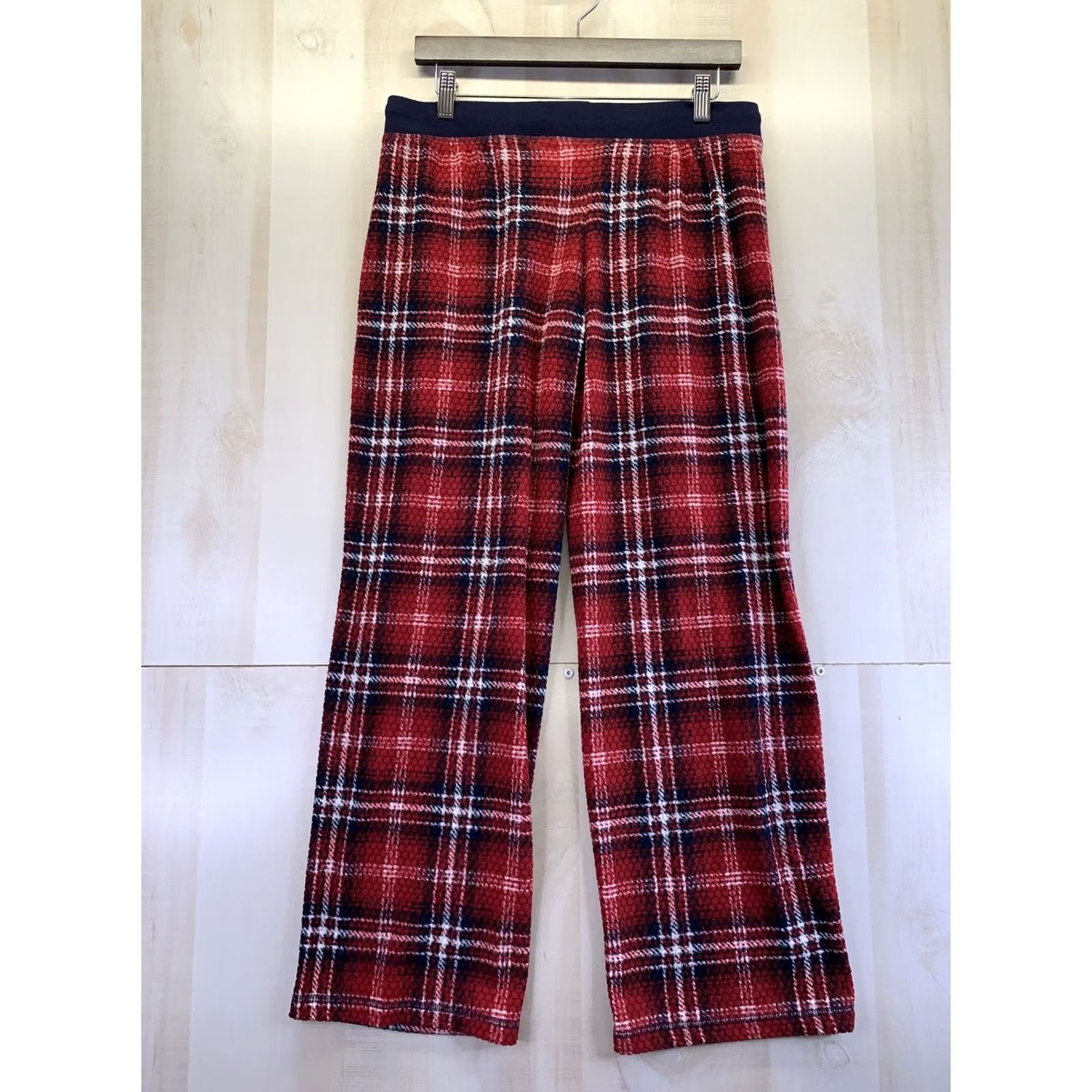 Nautica NAUTICA Womens Size S Lightweight Red Plaid Fleece Pajama Bottoms Pants-7513 Size 28" / US 6 / IT 42 - 5 Thumbnail