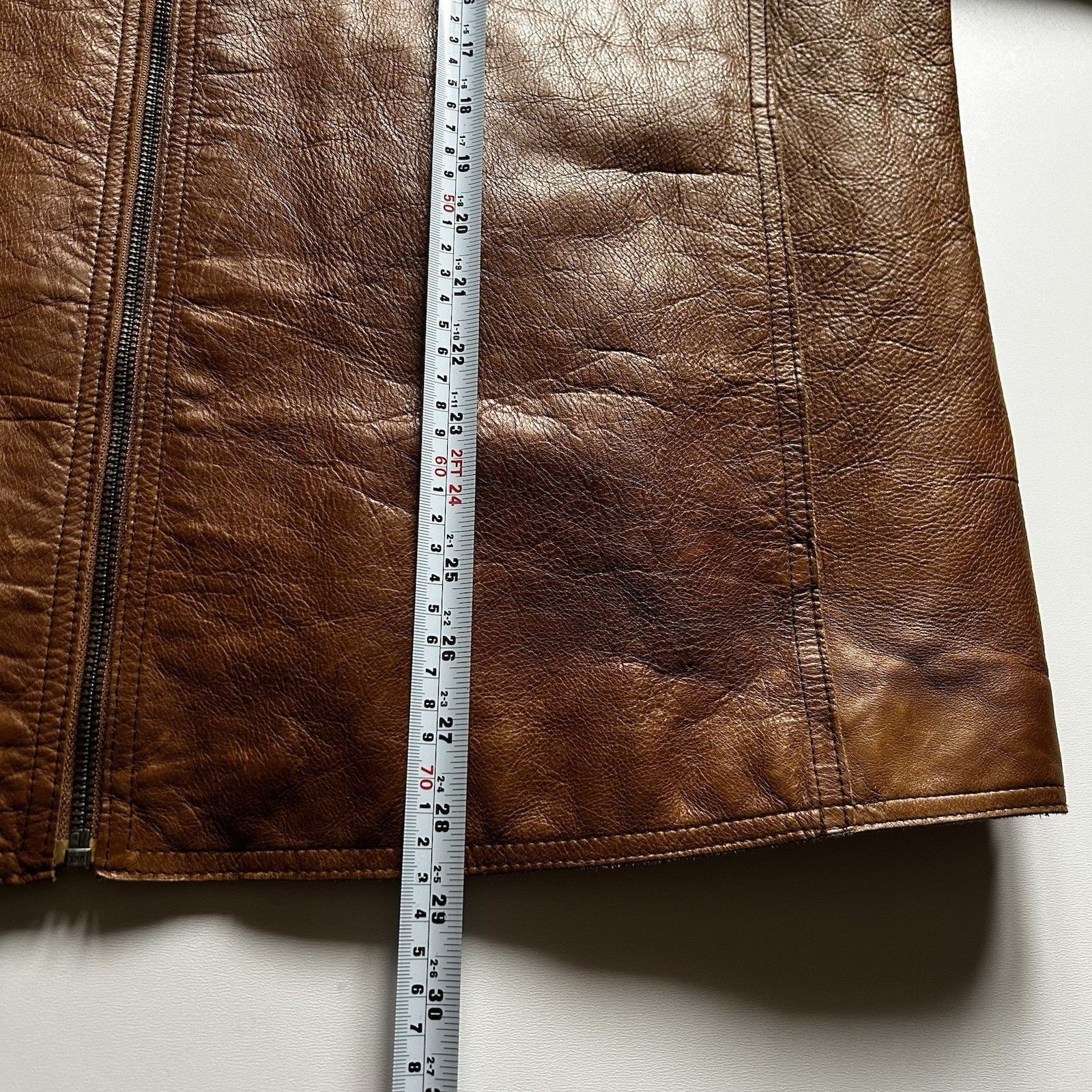 Gap × Vintage Vintage 90s Gap Cow Leather Jacket Large Brown Zip Bomber Size US L / EU 52-54 / 3 - 9 Thumbnail