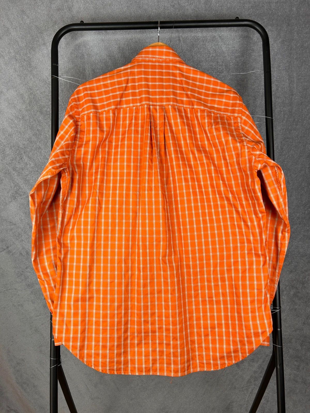 Burberry × Designer Burberry London orange checked shirt high end mini logo haft Size US M / EU 48-50 / 2 - 2 Thumbnail