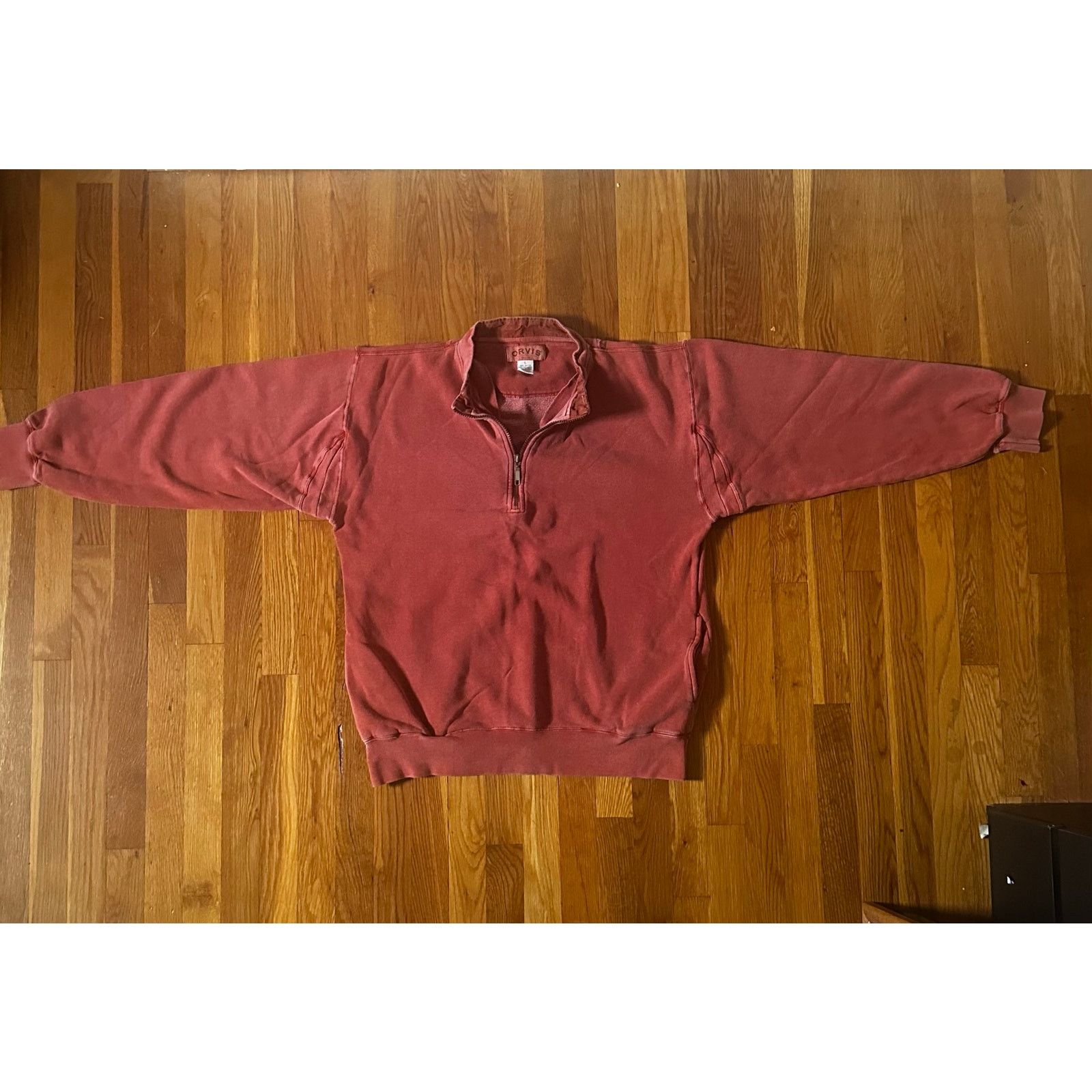 Orvis Vintage Orvis Quarter-Zip Pullover Sweatshirt Red Wash Size US L / EU 52-54 / 3 - 5 Thumbnail