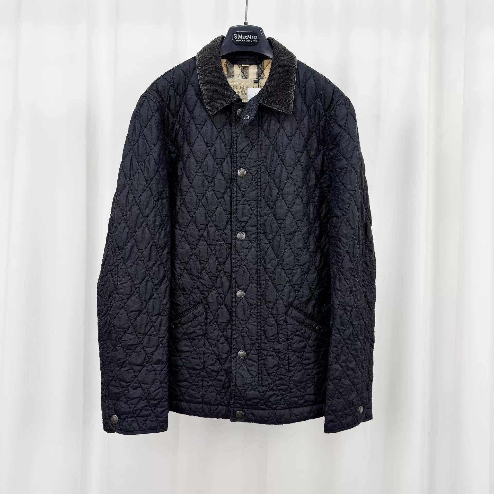 Burberry Quilted Diamond Pattern Collared Jacket Size US L / EU 52-54 / 3 - 1 Thumbnail