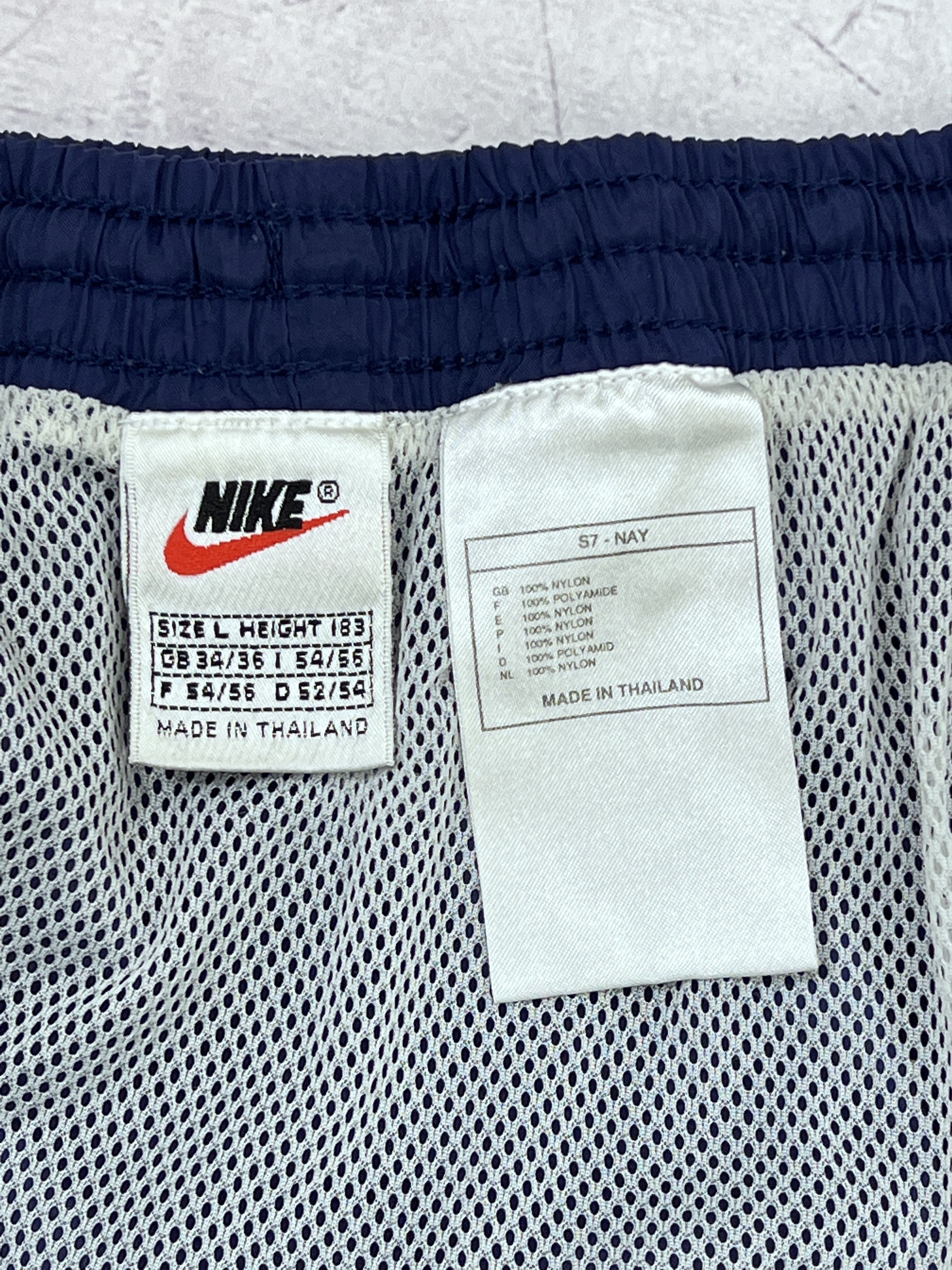 Nike × Vintage Vintage Nike Shorts Swoosh Logo Dark Blue Size US 36 / EU 52 - 19 Thumbnail
