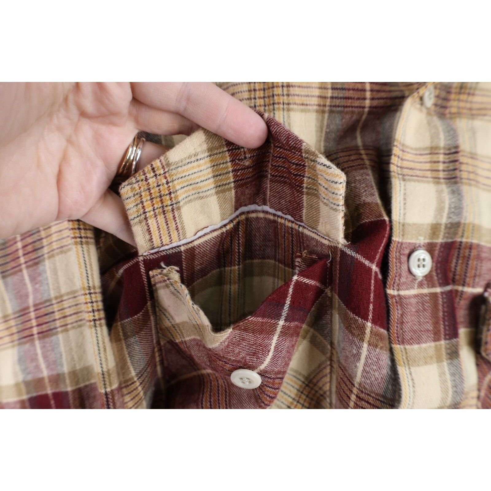 Vintage × Woolrich Woolen Mills Vintage 70s Woolrich Double Pocket Flannel Button Shirt Size US S / EU 44-46 / 1 - 4 Thumbnail