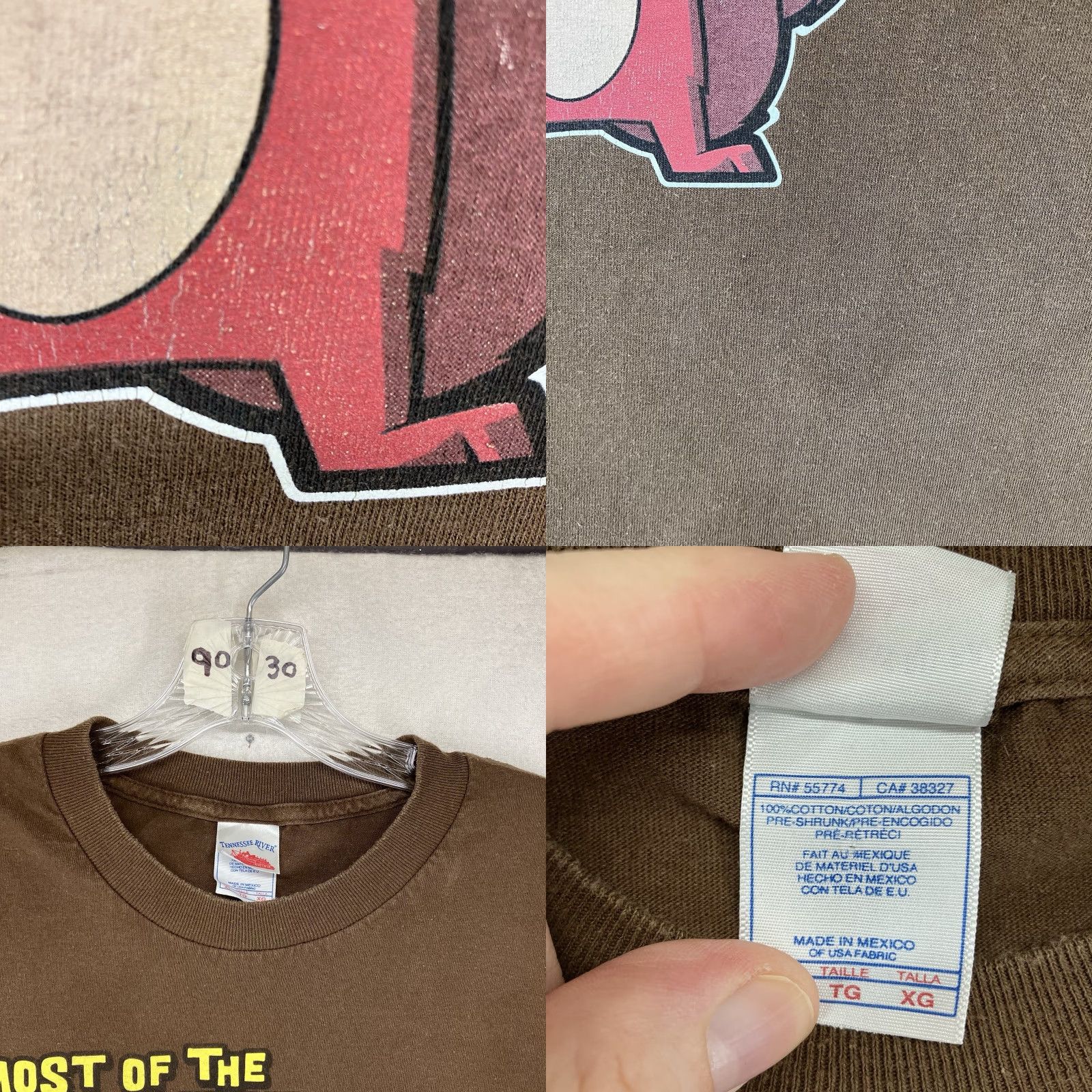 Vintage VINTAGE Tennessee River Funny Squirrel Graphic T-Shirt Adult XL Brown Y2K Mens Size US XL / EU 56 / 4 - 8 Thumbnail