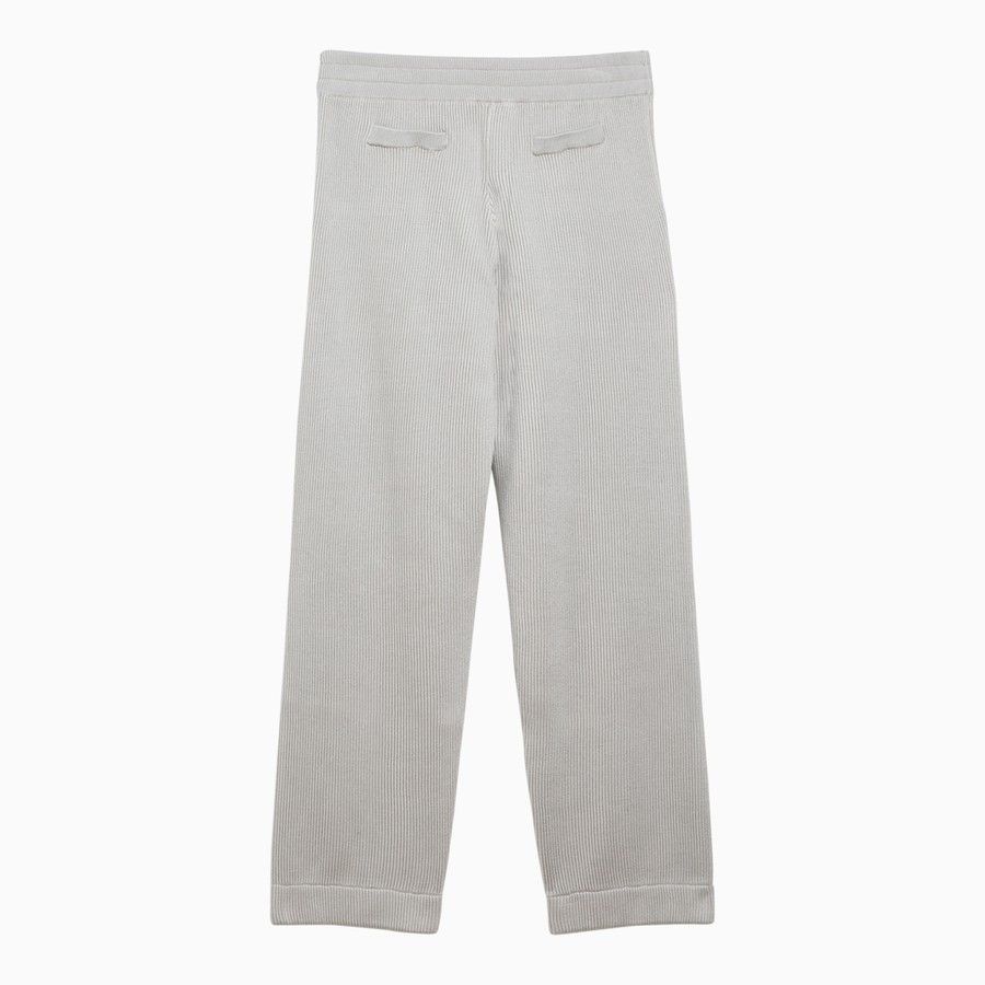 Brunello Cucinelli o1d2blof0824 Quartz Cotton Trouser in Light Grey Size 26" / US 2 / IT 38 - 2 Thumbnail