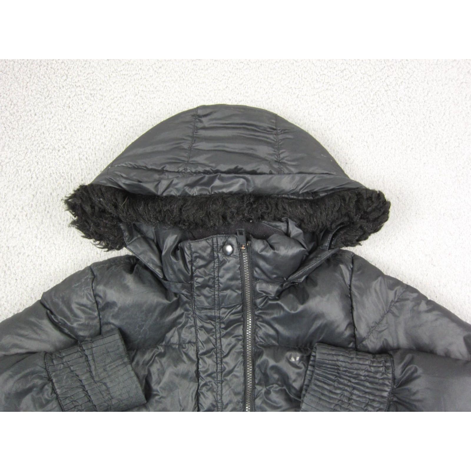 Nike VINTAGE Nike Jacket Womens L Black Puffer Fur Lined Down Feather Hoodie Size L / US 10 / IT 46 - 2 Thumbnail