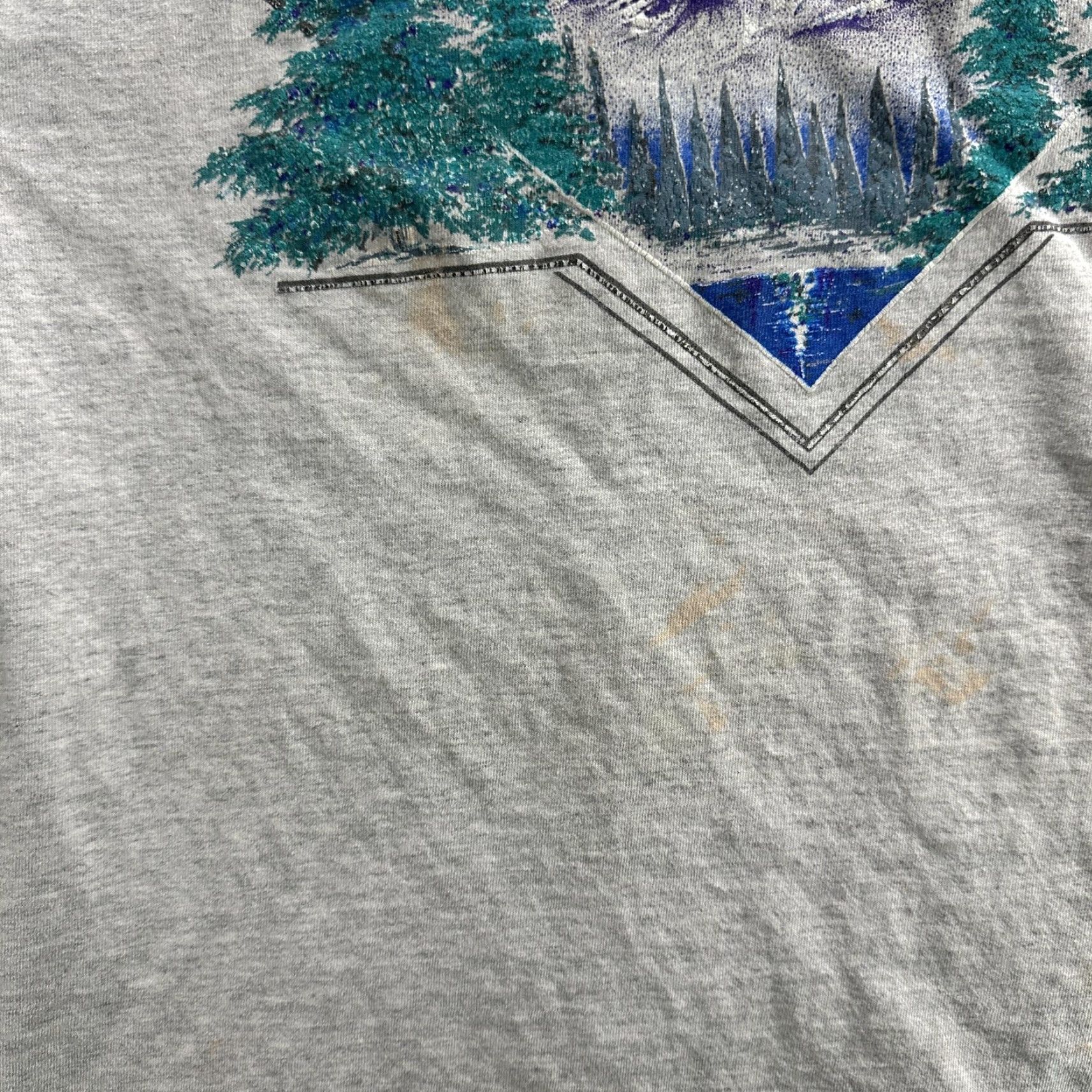 Doublet VINTAGE 90s Mountain Nature T-Shirt Mens Large Gray Double Collar Outdoor Graphic Tee Size US L / EU 52-54 / 3 - 6 Thumbnail