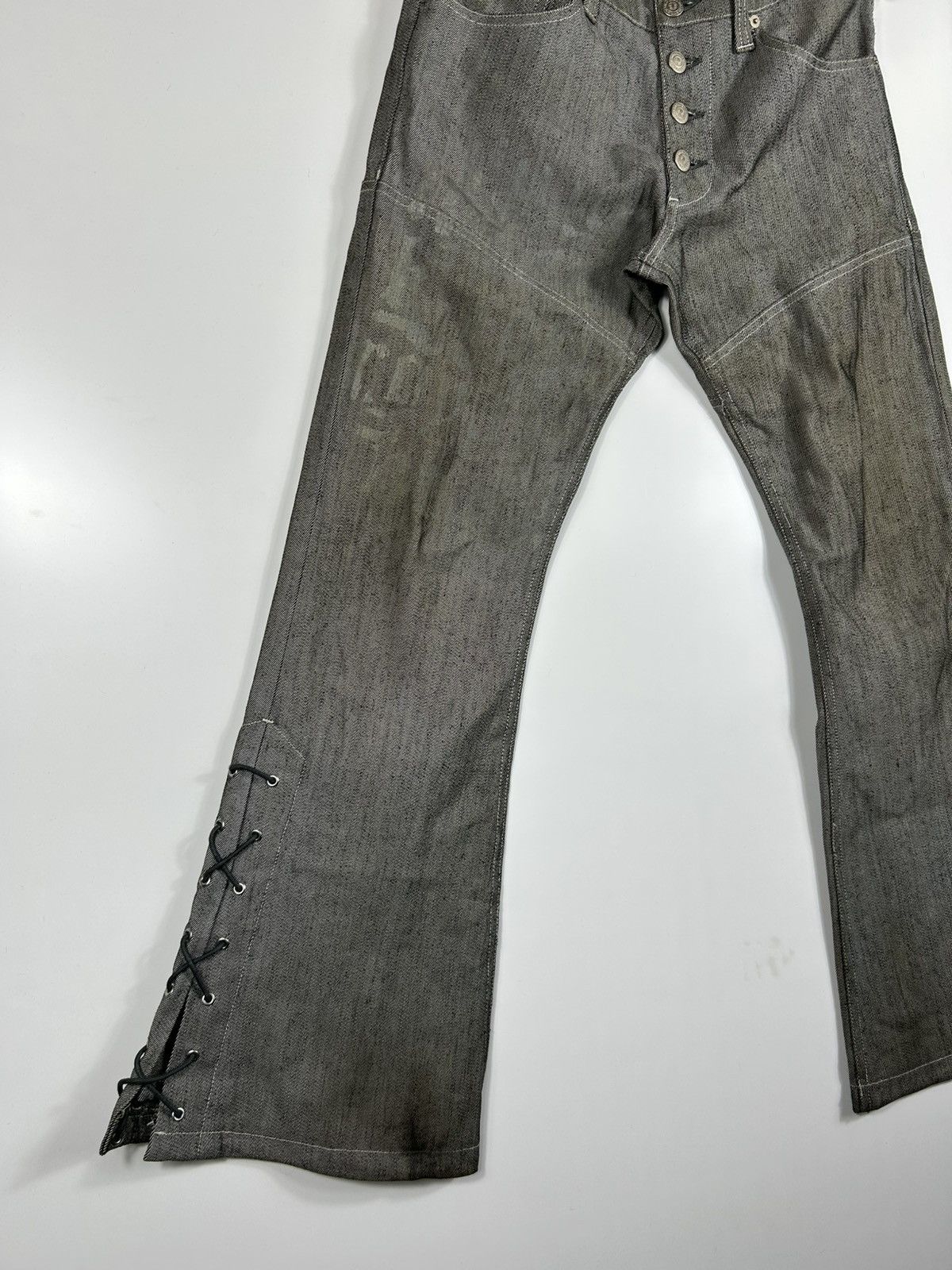 Tornado Mart 🔥Tornado Mart Silver Strapped Flared Denim Size 30" / US 8 / IT 44 - 2 Thumbnail
