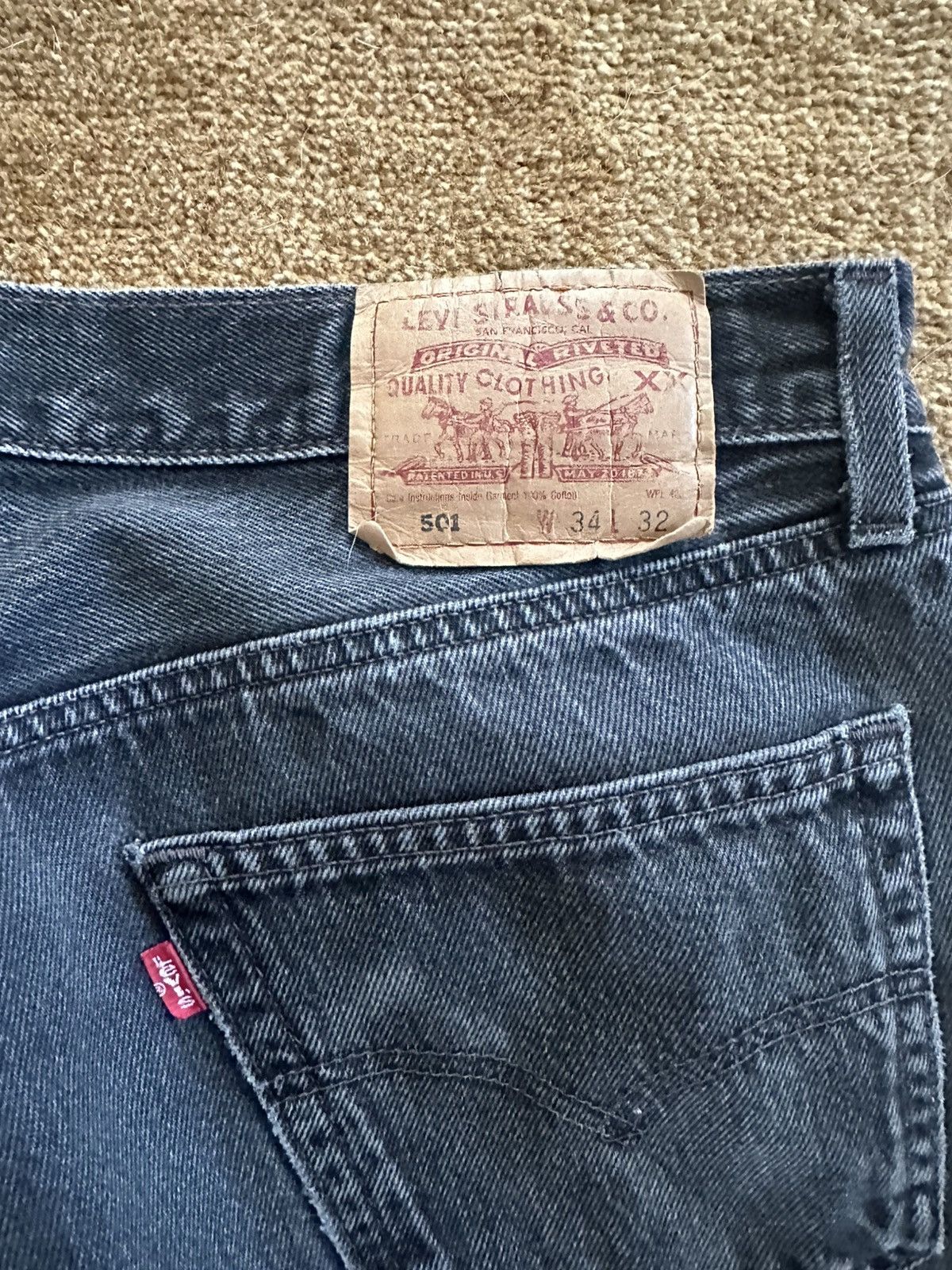 Levi's Vintage Clothing Vintage Levis 501 34x32 raw hem — Stunning Vintage Pair Size US 34 / EU 50 - 3 Thumbnail