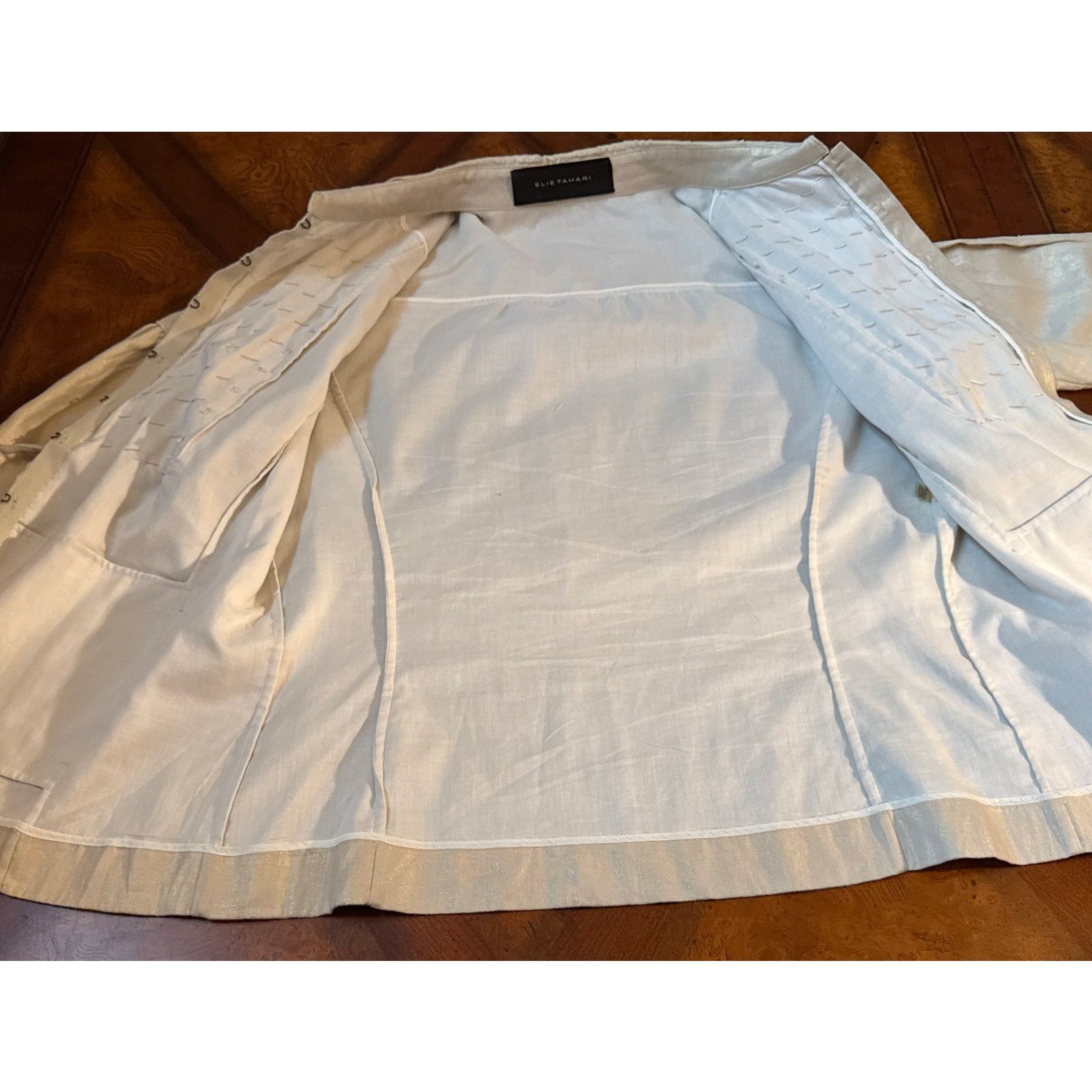 Elie Tahari elie tahari 100 linen hook and eye jacket Size XL / US 12-14 / IT 48-50 - 13 Thumbnail