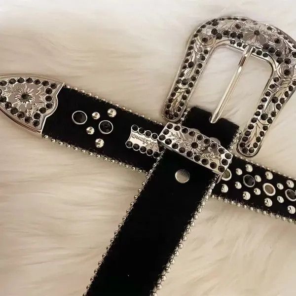 VIBE Luxury Strap Diamond Belt Western Crystal Size ONE SIZE - 2 Thumbnail
