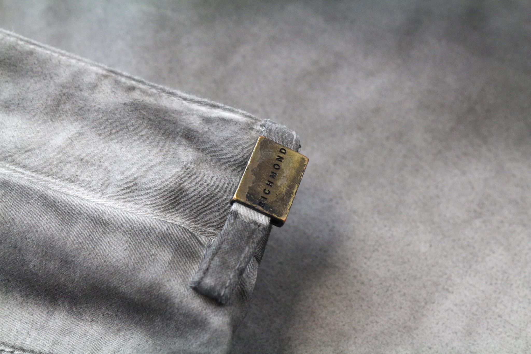 John Richmond 48 Grey Cotton Stretch Aged Look Flat Front Trousers 75851 Size US 32 / EU 48 - 7 Thumbnail