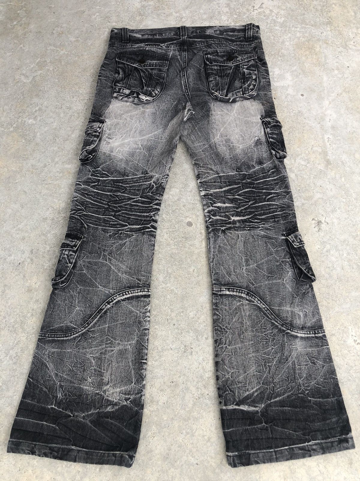 Topism Flared Jeans Distressed Jeans Cargo Pants Multipocket