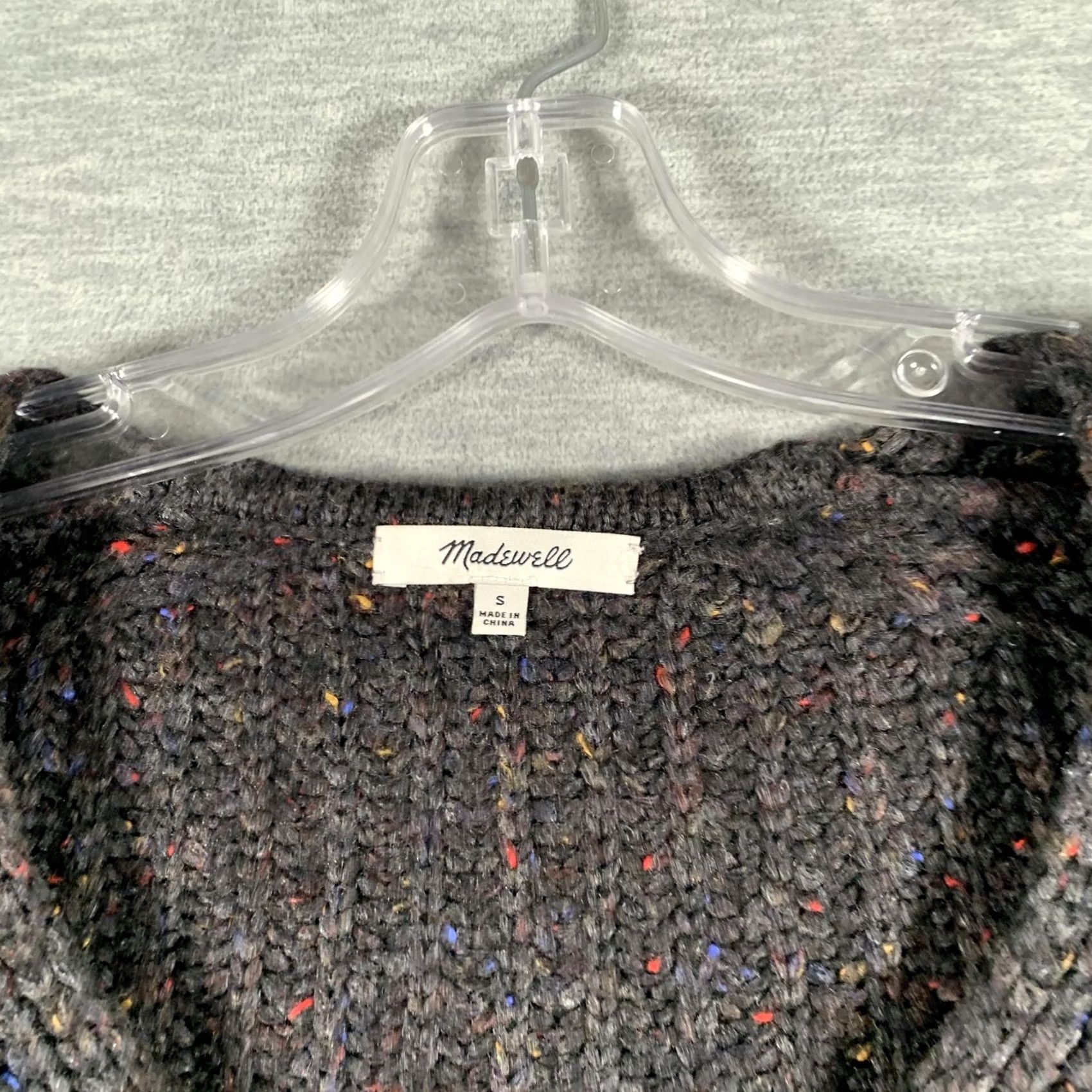 Madewell Madewell Sweater Womens Small Gray V Neck Wool Balloon Sleeve Chunky Pullover Size S / US 4 / IT 40 - 4 Thumbnail