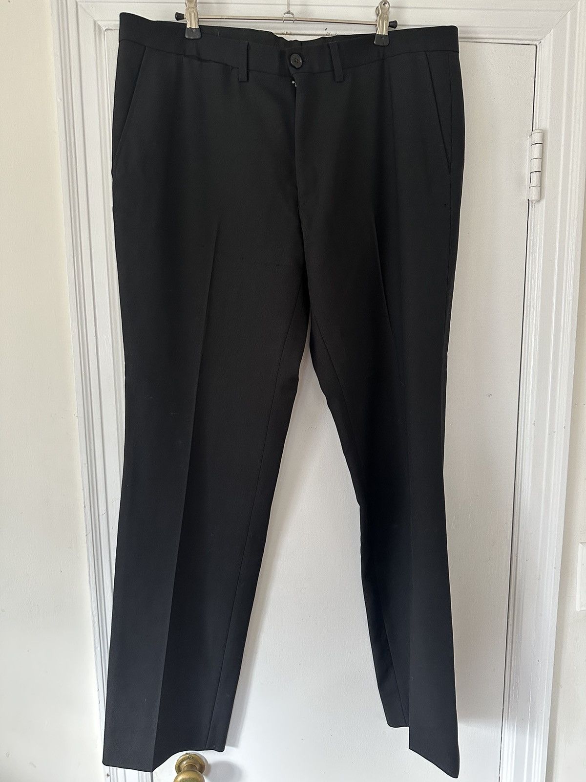 image of Dries Van Noten Vintage Wool Trousers in Black, Men's (Size 38)