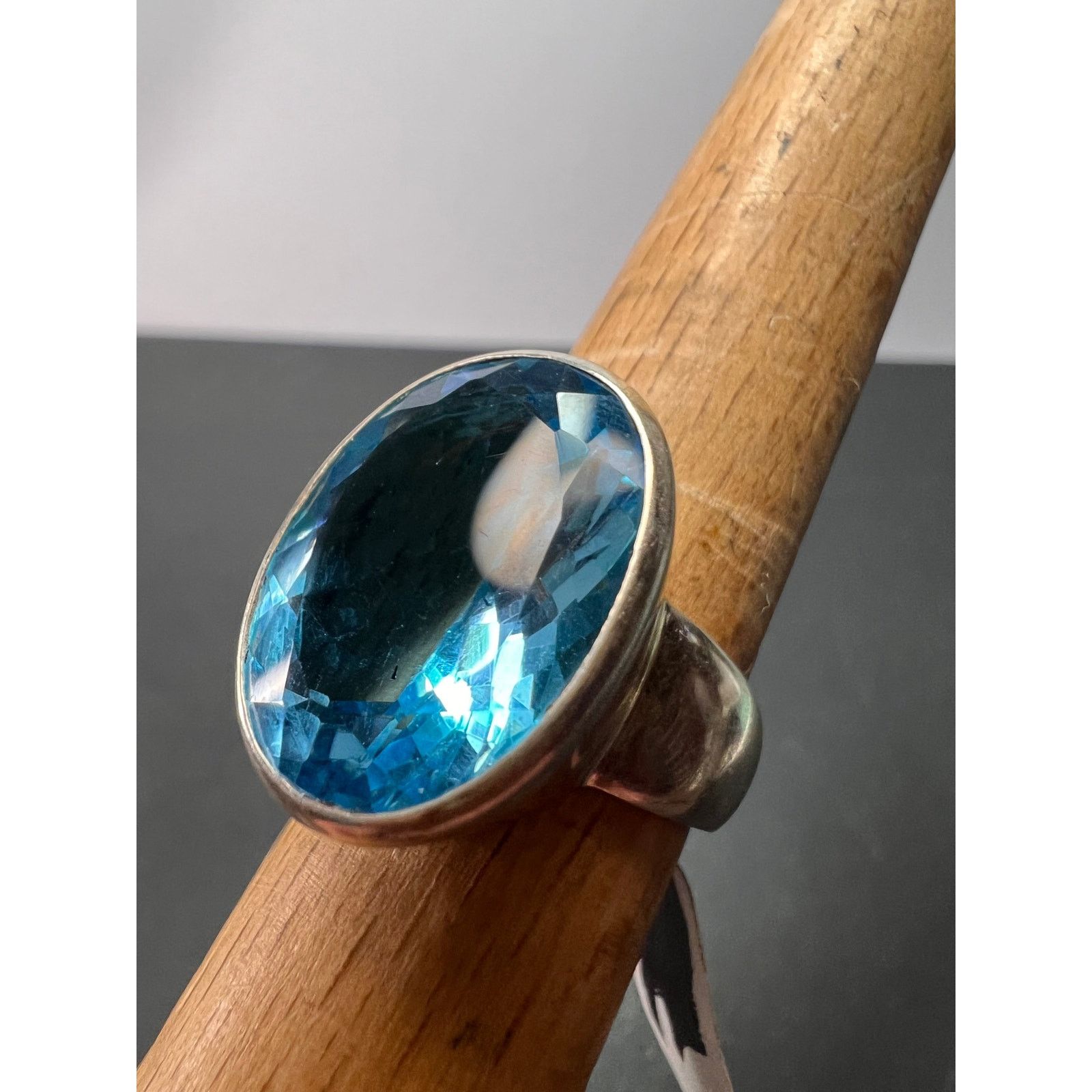 Other NEW Blue topaz sterling silver ring size 8 / 12.47 grams Size ONE SIZE - 2 Thumbnail