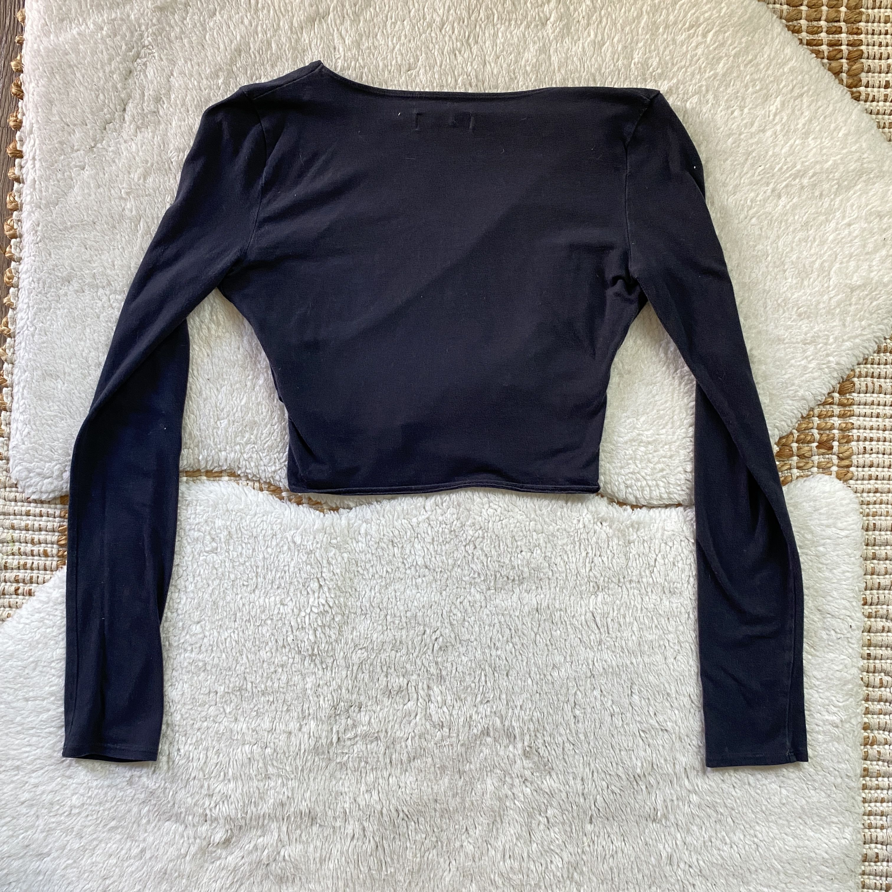 Abercrombie & Fitch Abercrombie & Fitch Cropped Wrap Long Sleeve Top Size M / US 6-8 / IT 42-44 - 3 Thumbnail
