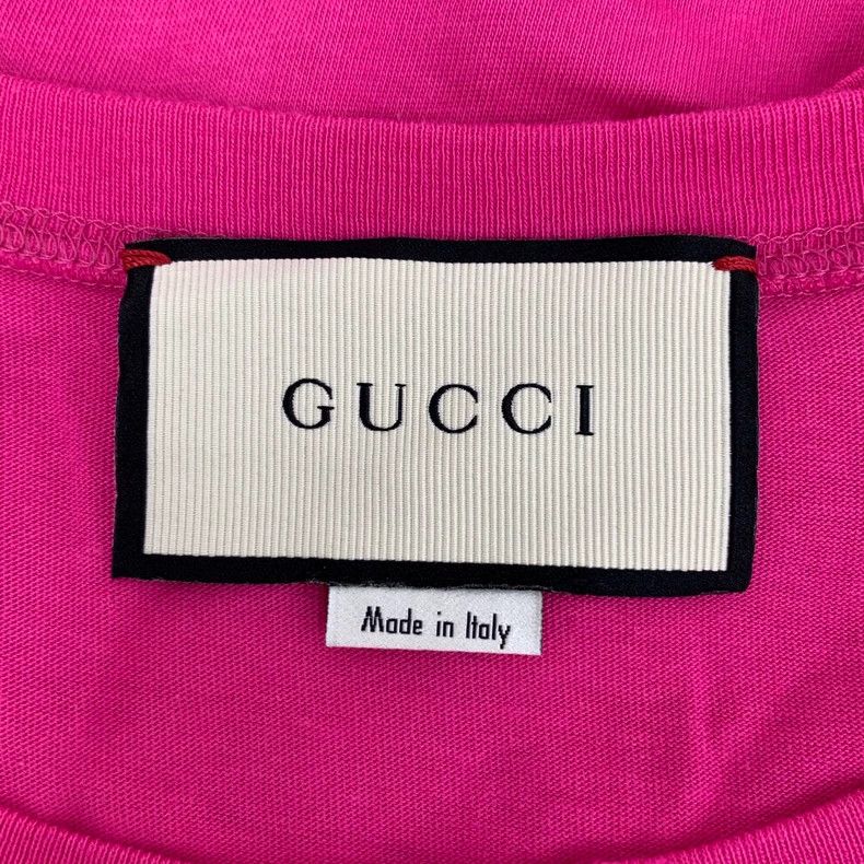 Gucci Gucci Pink cat print cotton round-neck short-sleeved T-shi Size S / US 4 / IT 40 - 5 Thumbnail