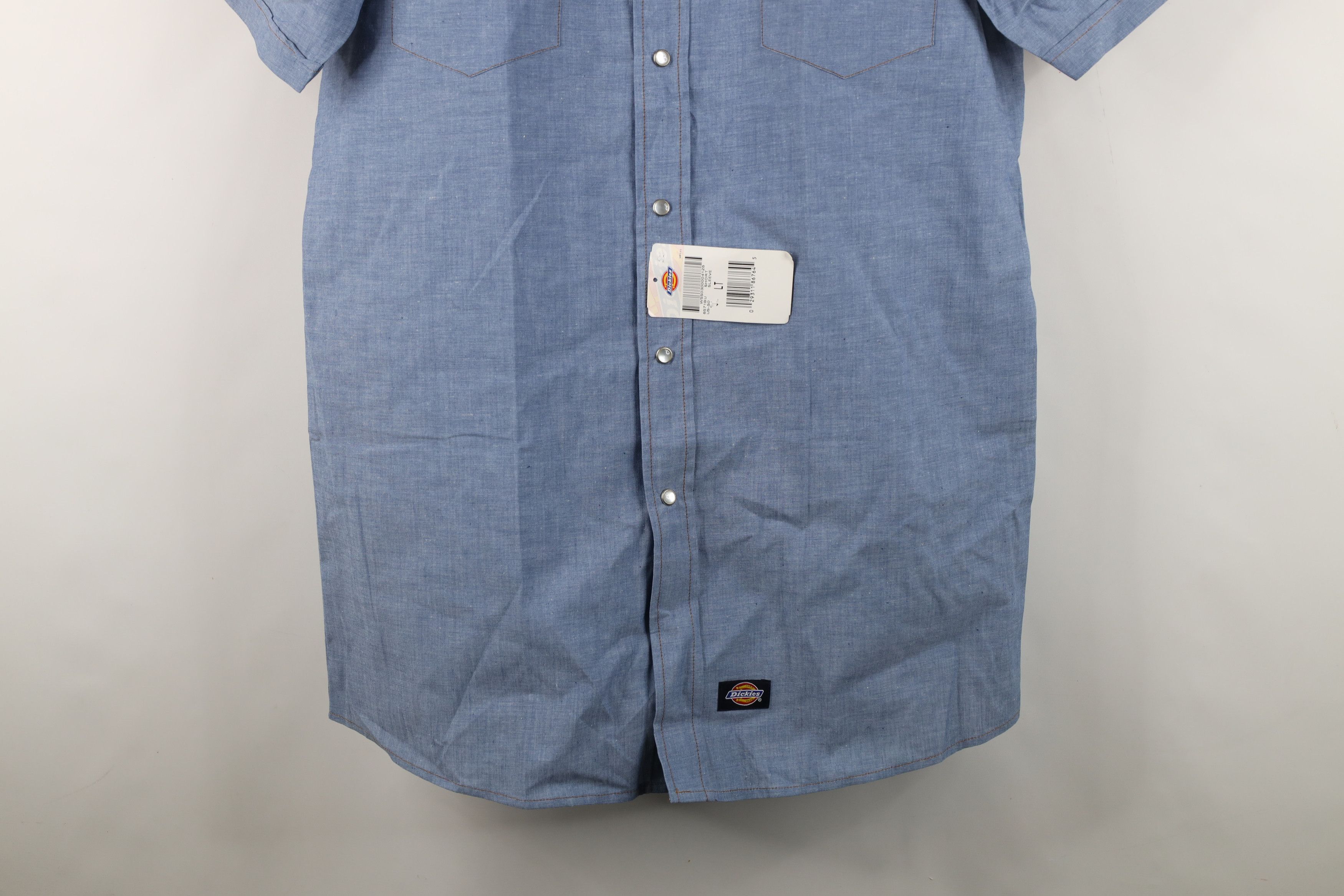 Dickies Deadstock Vintage 90s Dickies Western Button Shirt Blue Size US L / EU 52-54 / 3 - 3 Thumbnail
