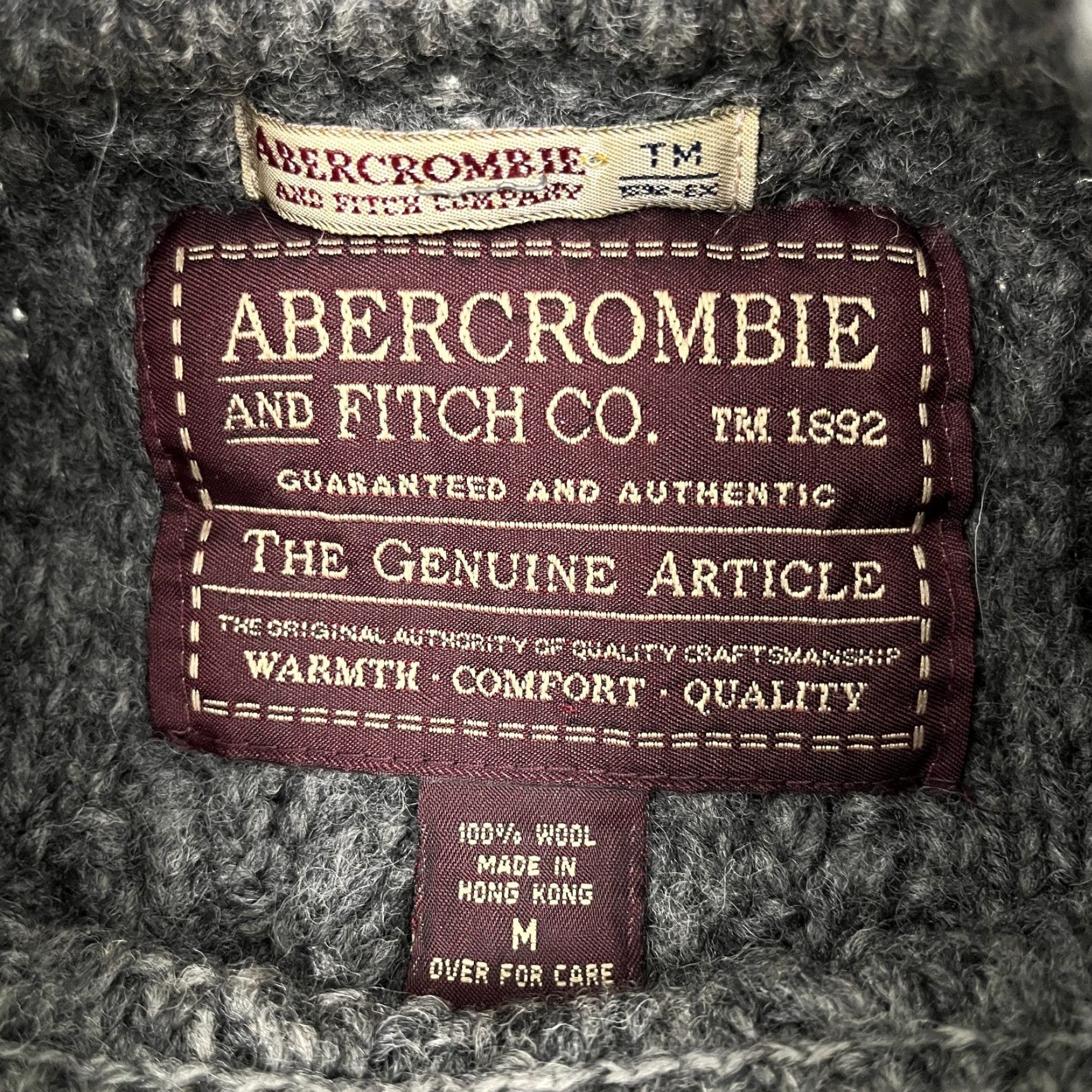 Abercrombie & Fitch VTG Abercrombie & Fitch Wool Sweater Adult Mens M Gray Cable Knit Crew Jumper Size US M / EU 48-50 / 2 - 2 Thumbnail
