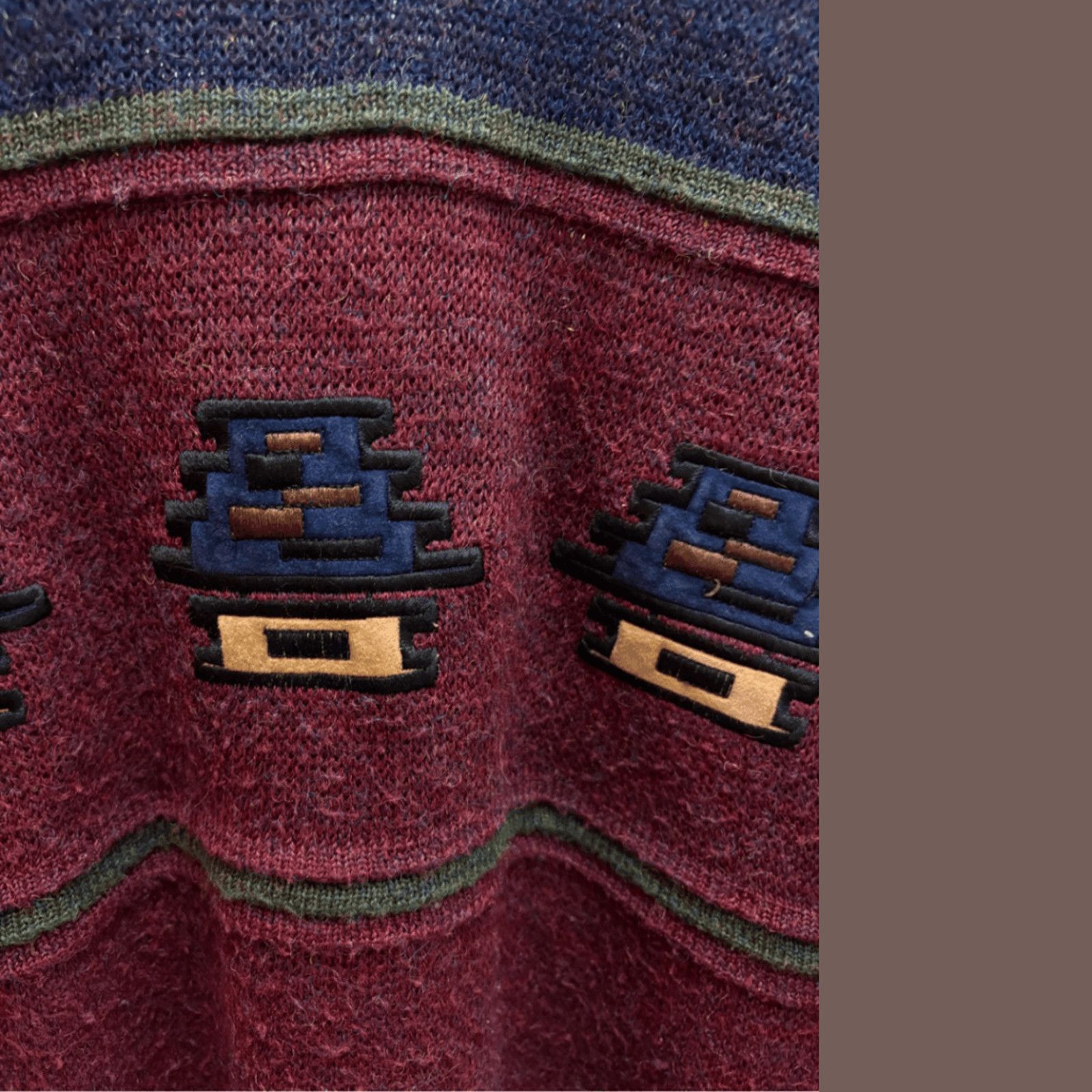 Vintage VTG Knit Sweater | Angelo Di Grilo Burgundy 90s Italian Prep Size US M / EU 48-50 / 2 - 2 Thumbnail