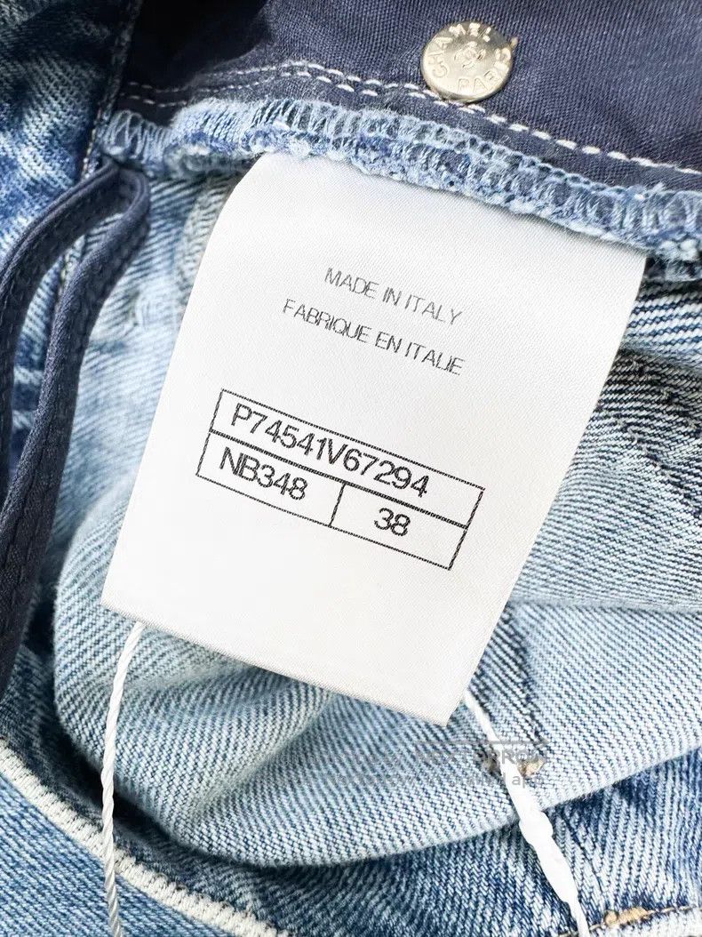 Chanel Chanel Blue denim denim with white leather chain jeans Size 38" / US 16 / IT 52 - 6 Thumbnail
