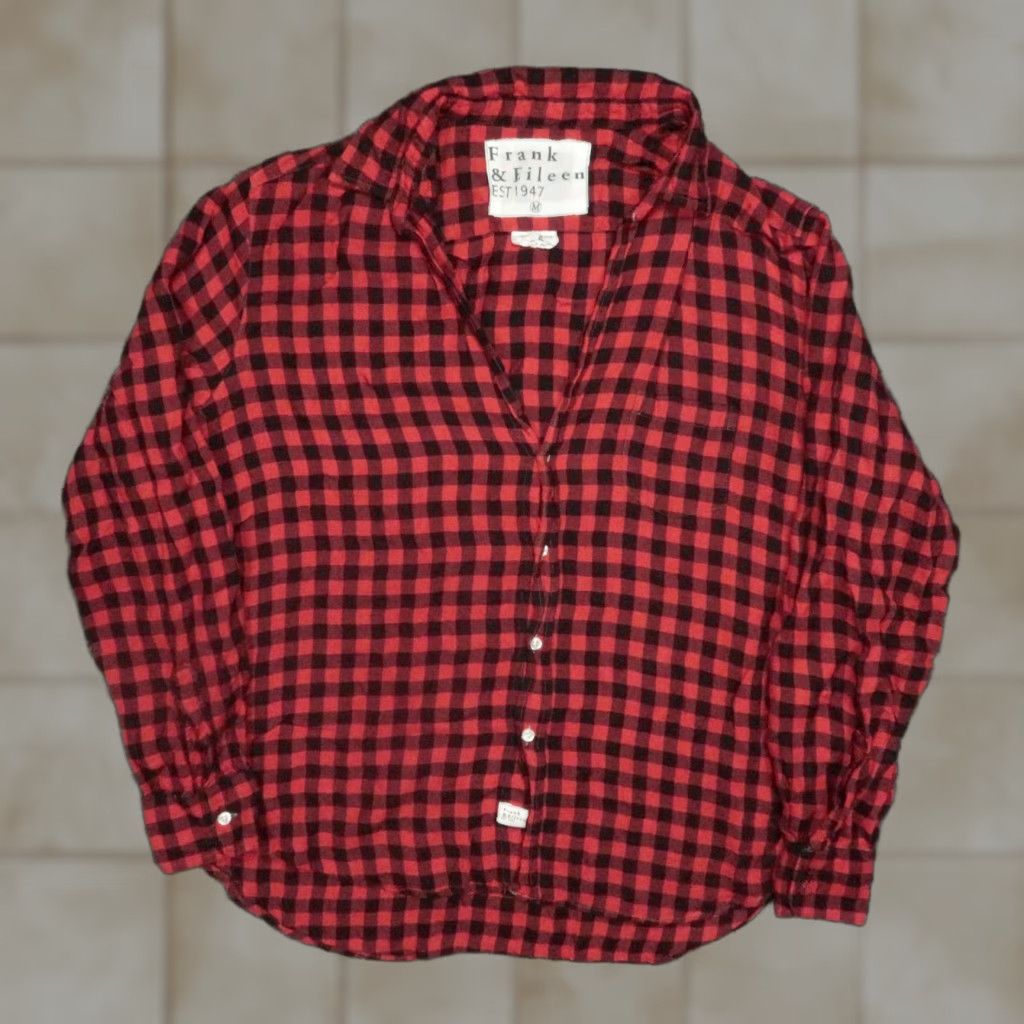 Frank & Eileen Frank & Eileen Shirt Womens Medium Red Buffalo Plaid Long Sleeve Button Up Size M / US 6-8 / IT 42-44 - 1 Thumbnail