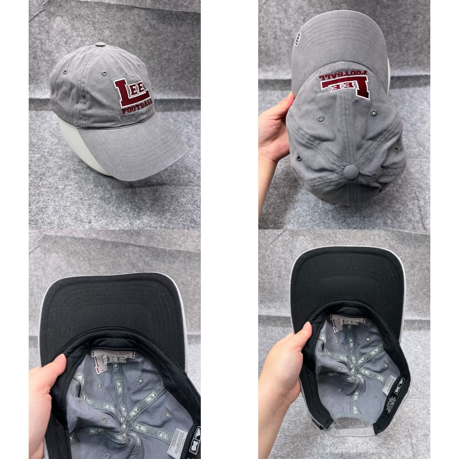 Adidas adidas Baseball Hat Cap Adjustable One Size Men Gray 100% Cotton Twill Lee Football Size ONE SIZE - 8 Thumbnail