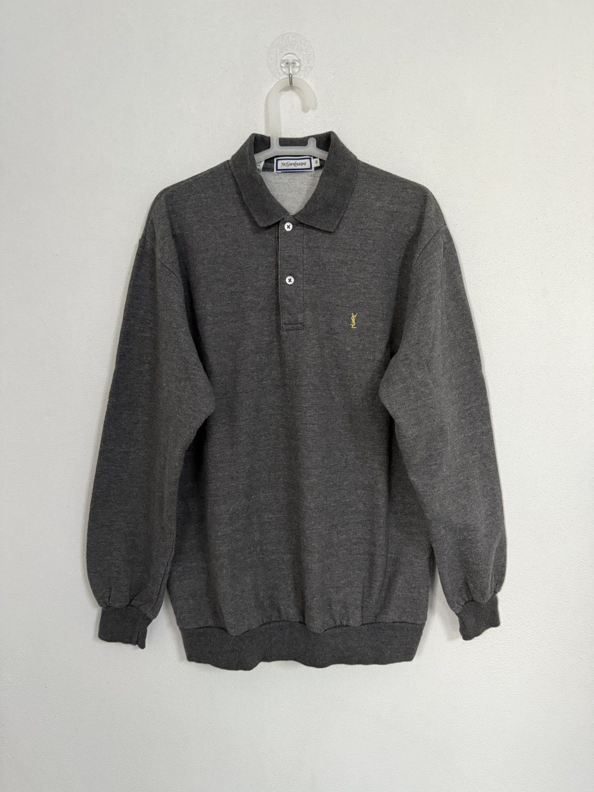 Yves Saint Laurent YSL Sweatshirt Polo vintage Yves Saint Laurent Gray Size US M / EU 48-50 / 2 - 1 Thumbnail