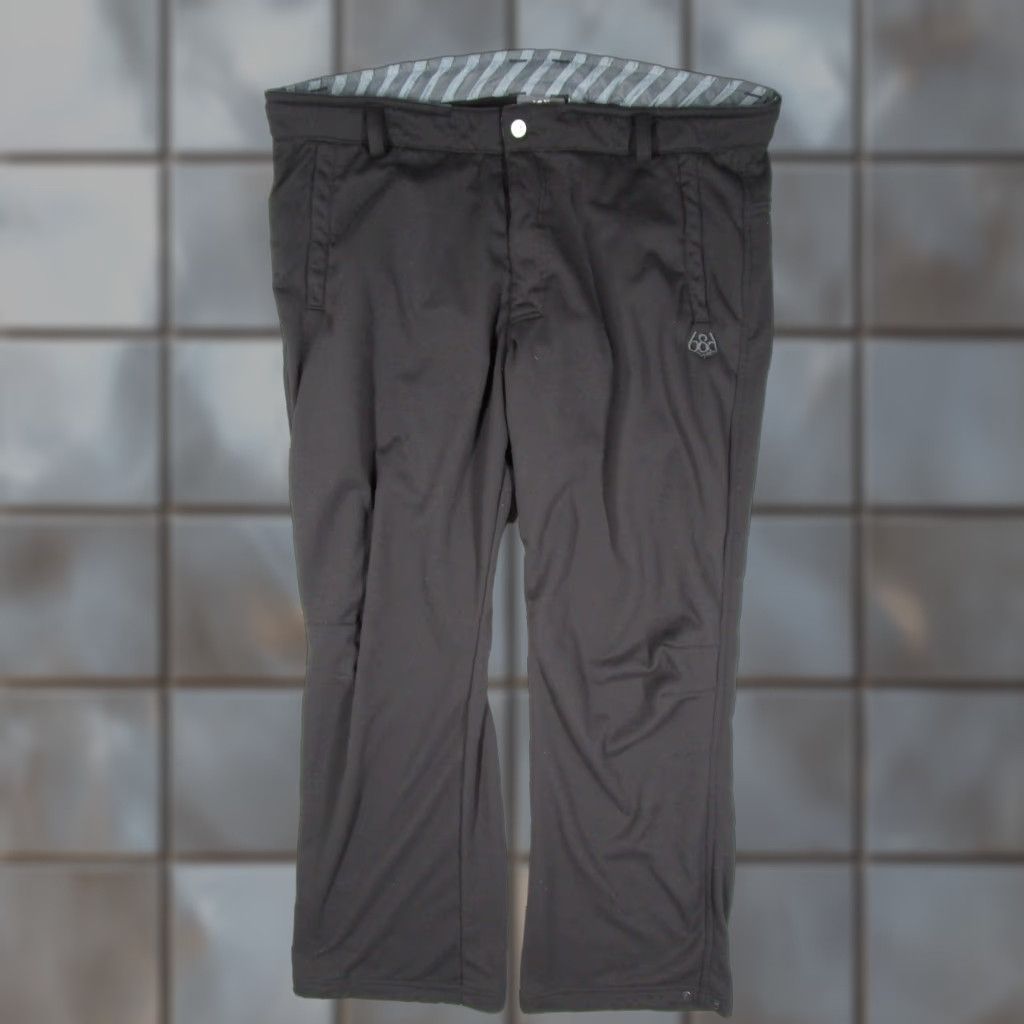 686 686 Pants Mens Large Black Fleece Lined Ski Snowboard Winter Insulated Pockets Zip Size US 33 - 1 Thumbnail