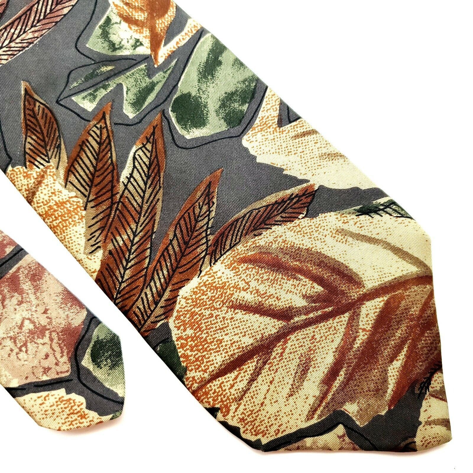 Givenchy Givenchy Monsieur Silk Tie Floral Abstract Tie Green Brown L Size ONE SIZE - 1 Thumbnail