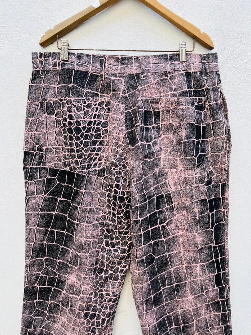 Japanese Brand Vintage SNS Snake Skin Design Hip Hop Fashion Style Size US 38 / EU 54 - 8 Thumbnail