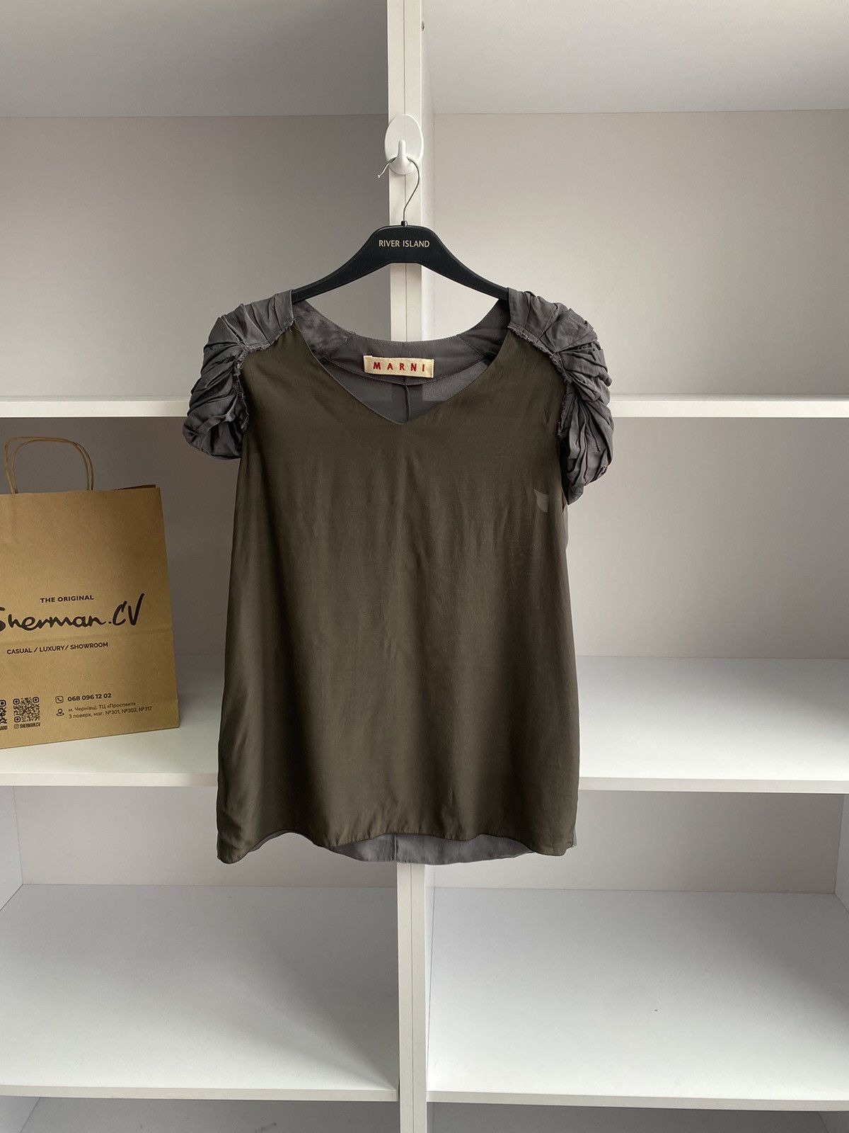 Designer × Marni × Vintage Vintage Marni womens top t shirt blouse green size 40 Size S / US 4 / IT 40 - 3 Thumbnail
