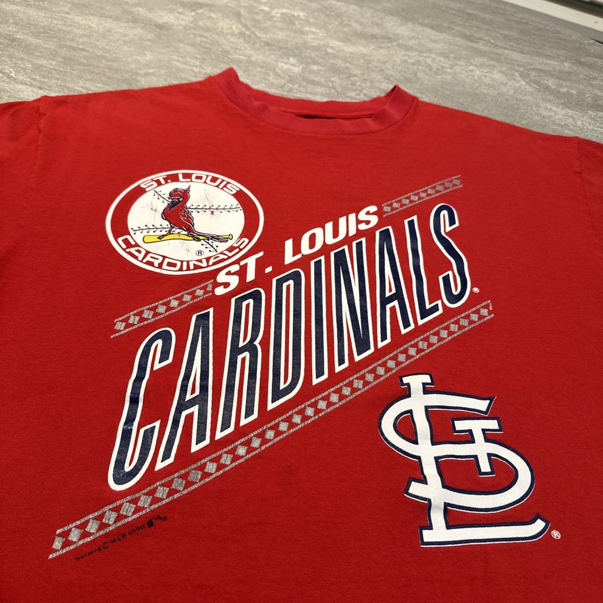 Nutmeg × Vintage Vintage 90s St Louis Cardinals NUTMEG Single Stitch Shirt Size US XL / EU 56 / 4 - 2 Thumbnail
