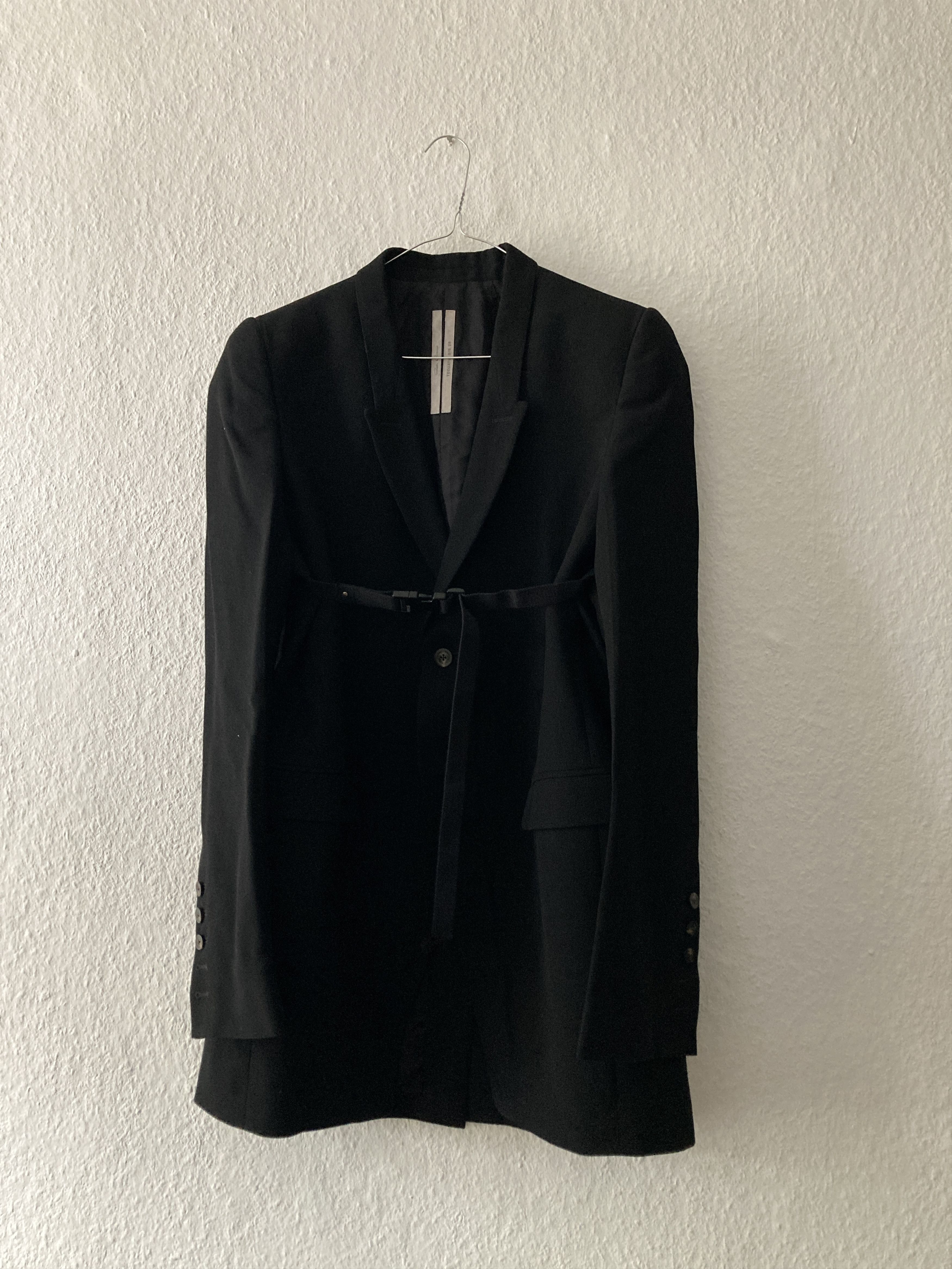 Pre-owned Rick Owens Runway S/s 20 “tecuatl” Tatlin Light Wool Blazer  In Black