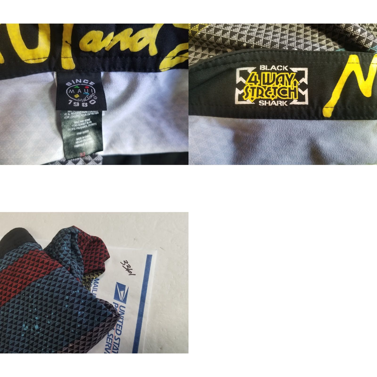 Swims Maui and Sons Board Shorts Men 32 Multicolor Shark 4 Way Stretch Swim Bottom Lifeguard Recreational Surfing Size US 32 / EU 48 - 8 Thumbnail