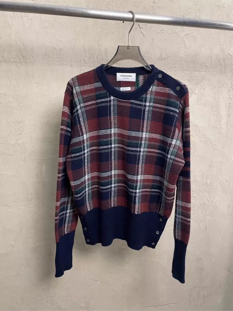 Thom Browne Thom browne Red-brown Tibetan blue plaid four-stripe pure w Size US M / EU 48-50 / 2 - 1 Thumbnail