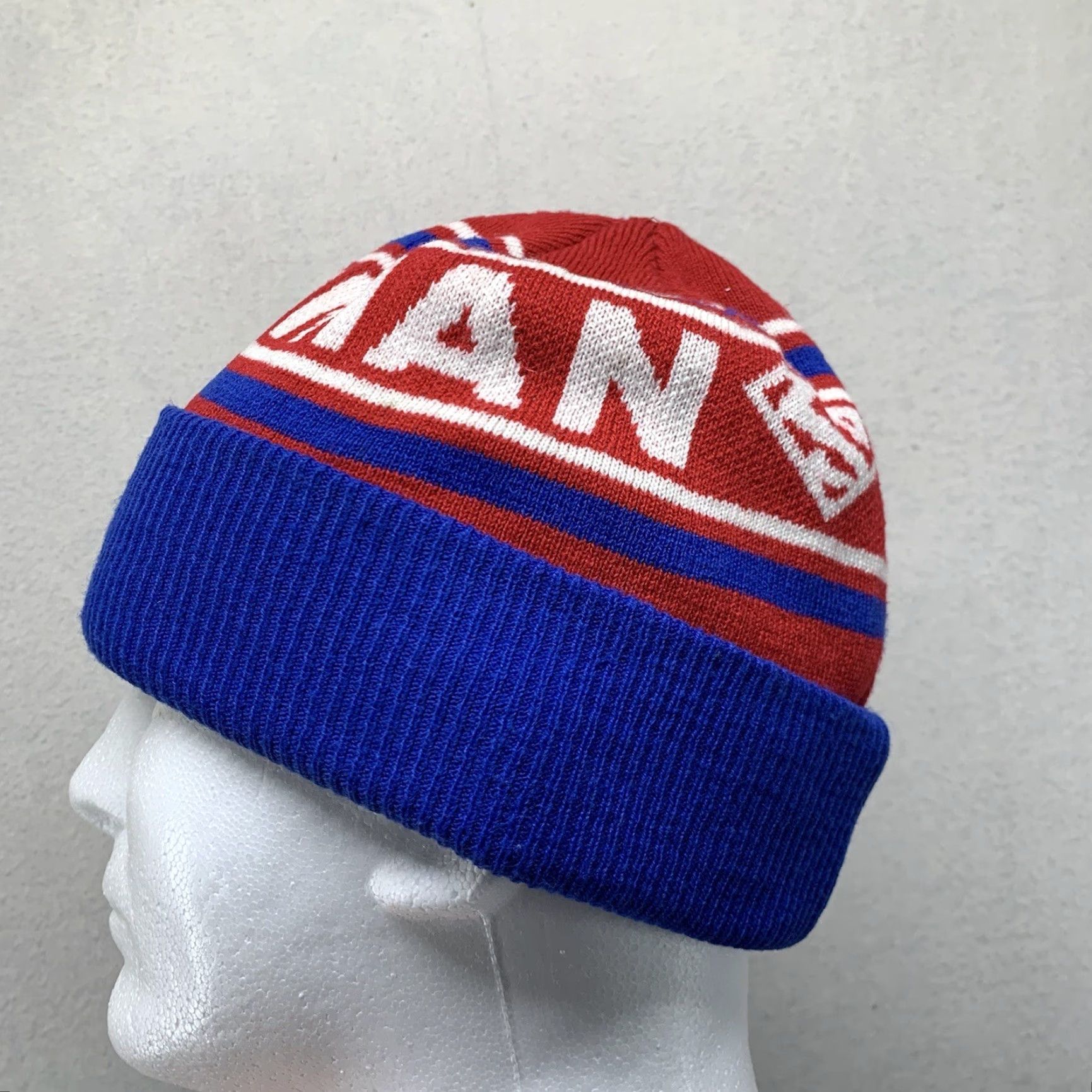 DC Comics DC Comics Superman Beanie Knit Multicolor Striped One Size 80s Winter Unisex Adults Size ONE SIZE - 2 Thumbnail