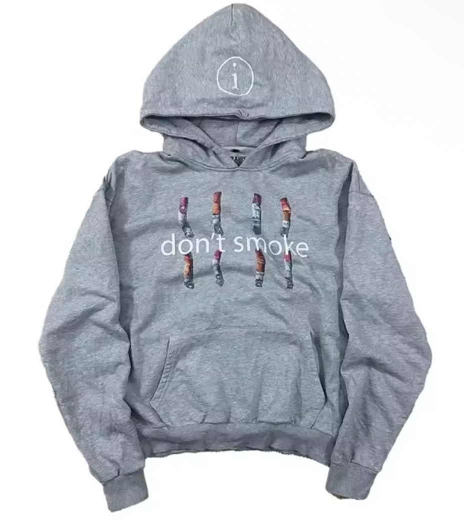 Other Streetwear Retro Smoke Print Gray Sport Hoodie Sweatshirt Size US L / EU 52-54 / 3 - 3 Thumbnail