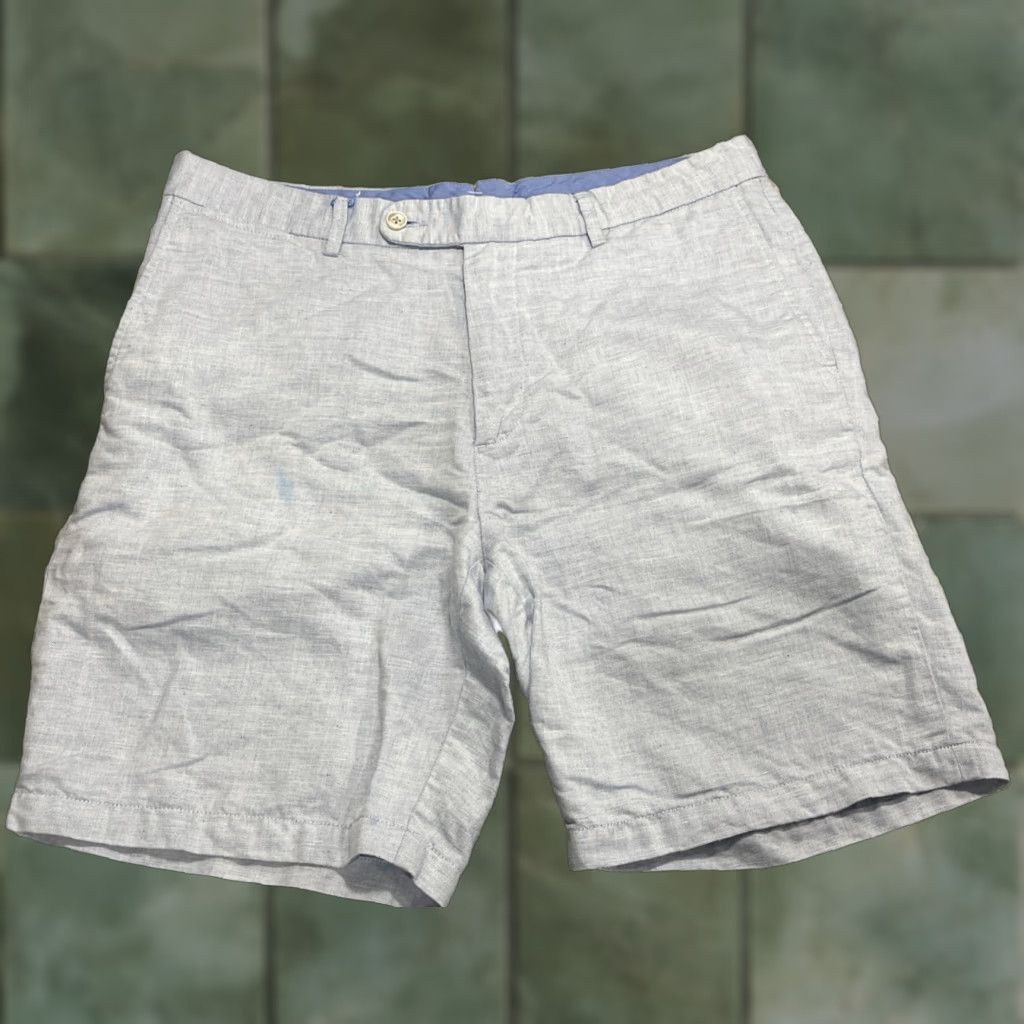 Peter Millar Peter Millar Shorts Light Blue Linen Blend Mens Size 35 34 X 8.5 Size US 35 - 1 Thumbnail