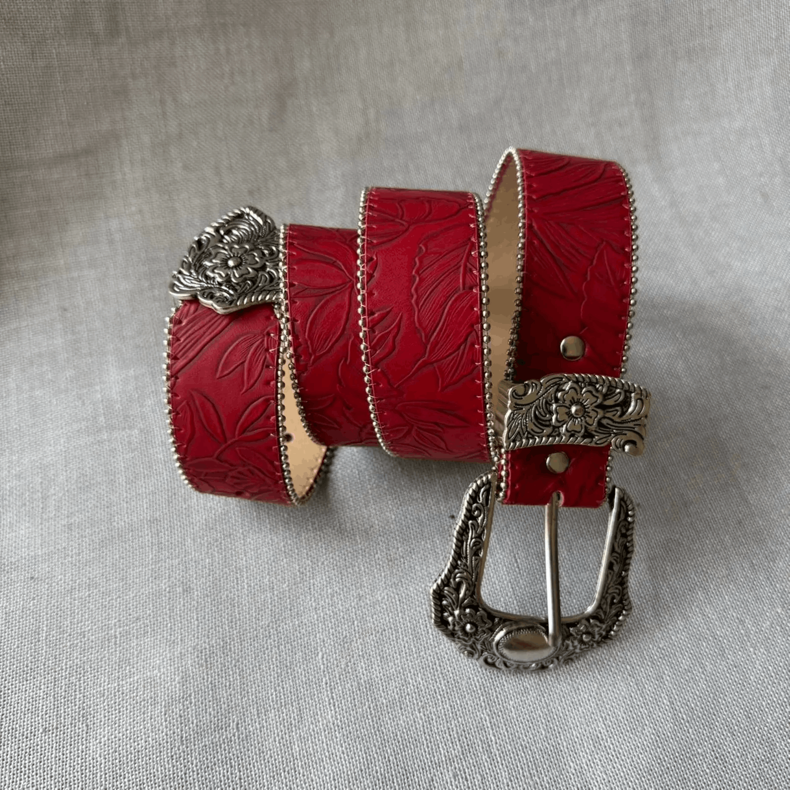 Other Red floral engraved western MENS1 Size ONE SIZE - 4 Thumbnail