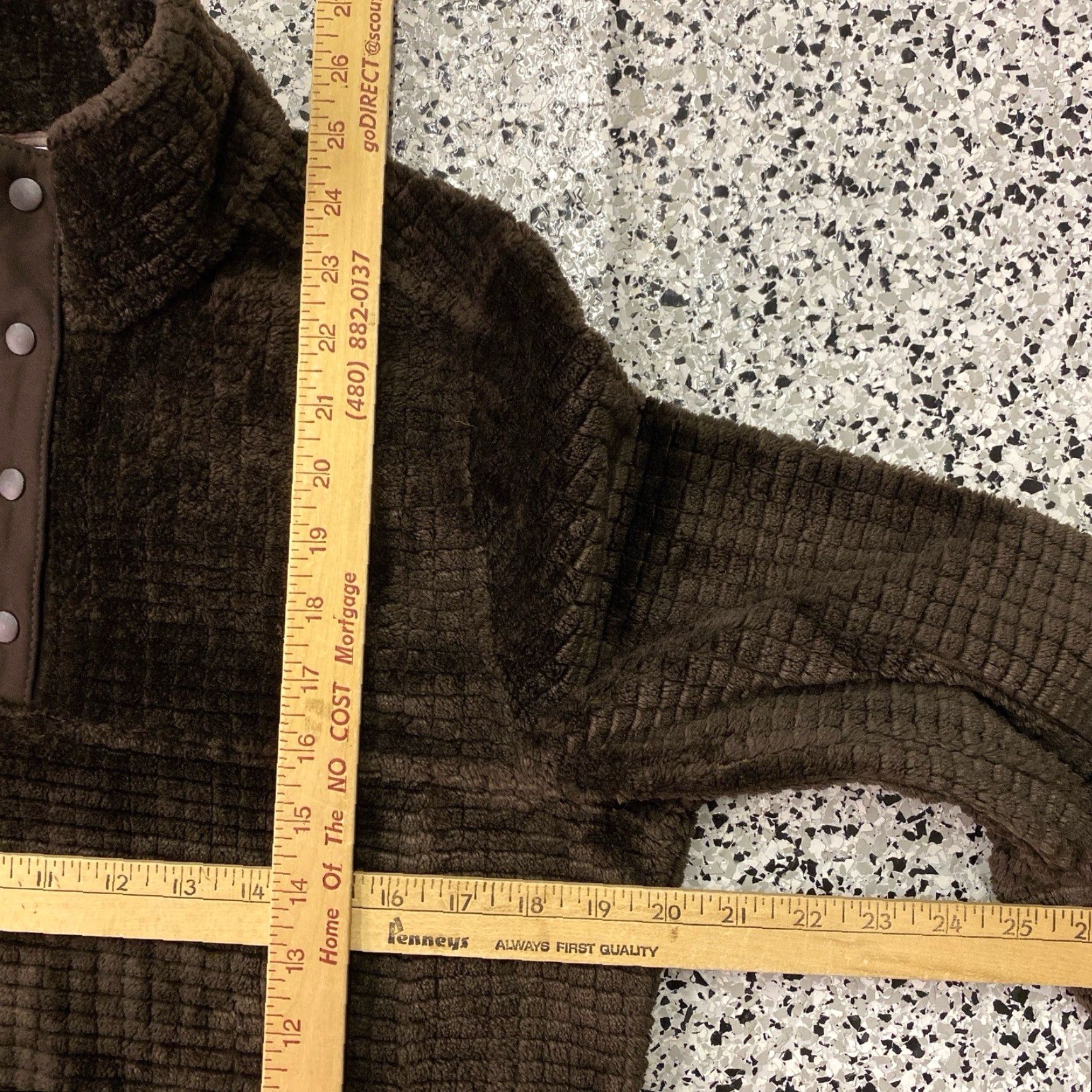 Orvis Orvis Fleece Pullover Womens M Brown Grid Plush Warm Winter 1/4 Snap Pullover Sweatshirt Casual Women’s Regular Long Sleeve Size M / US 6-8 / IT 42-44 - 5 Thumbnail