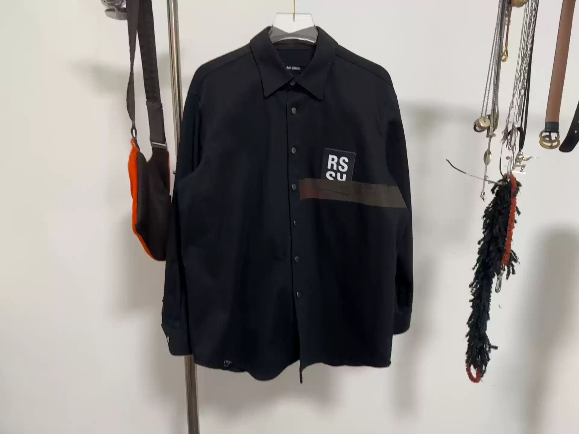 Raf simons SS18 Silver Wing Black Denim Shirt Shirts Button Ups