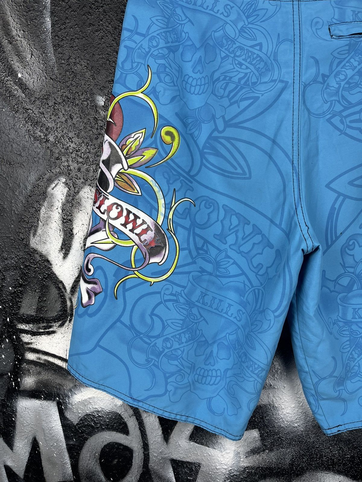 Ed Hardy × Vintage Ed Hardy Skull Logo Shorts Men’s Size L Size US 33 - 6 Thumbnail