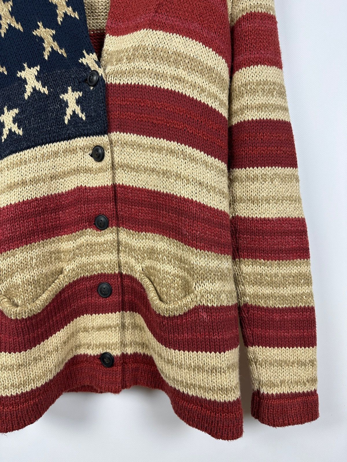 Denim & Supply Ralph Lauren Ralph Lauren Denim Supply USA Flag Knit Shawl Cardigan Size US M / EU 48-50 / 2 - 10 Thumbnail