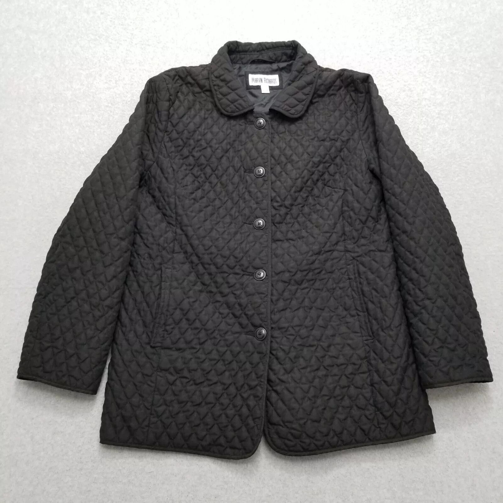 Other Marvin Richards Jacket Womens Large Black Quilted Pockets Size L / US 10 / IT 46 - 1 Thumbnail