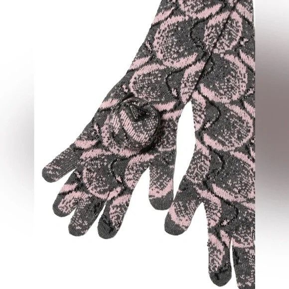 Prada Prada Super Fine Wool Jacquard Gloves Size ONE SIZE - 1 Thumbnail