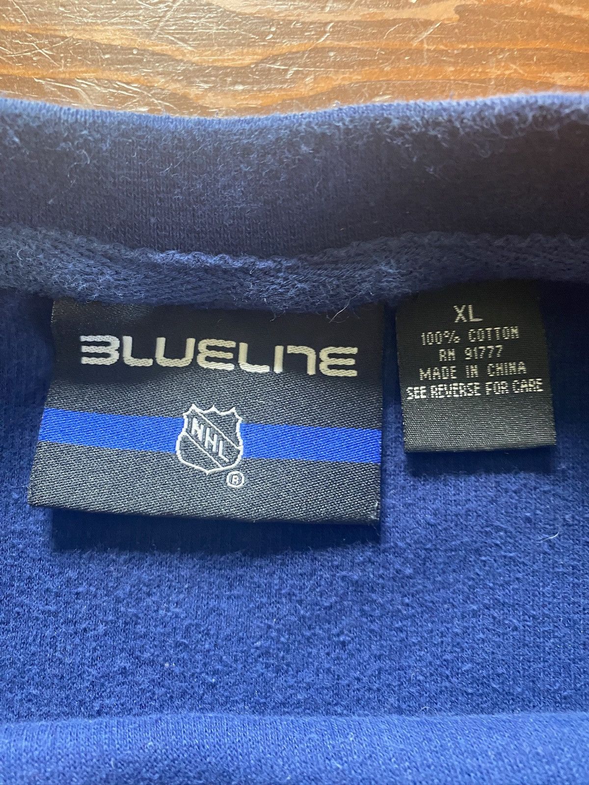 NHL Vintage 90’s New York Rangers Blue Line Ribbed Sweatshirt Size US XL / EU 56 / 4 - 7 Thumbnail