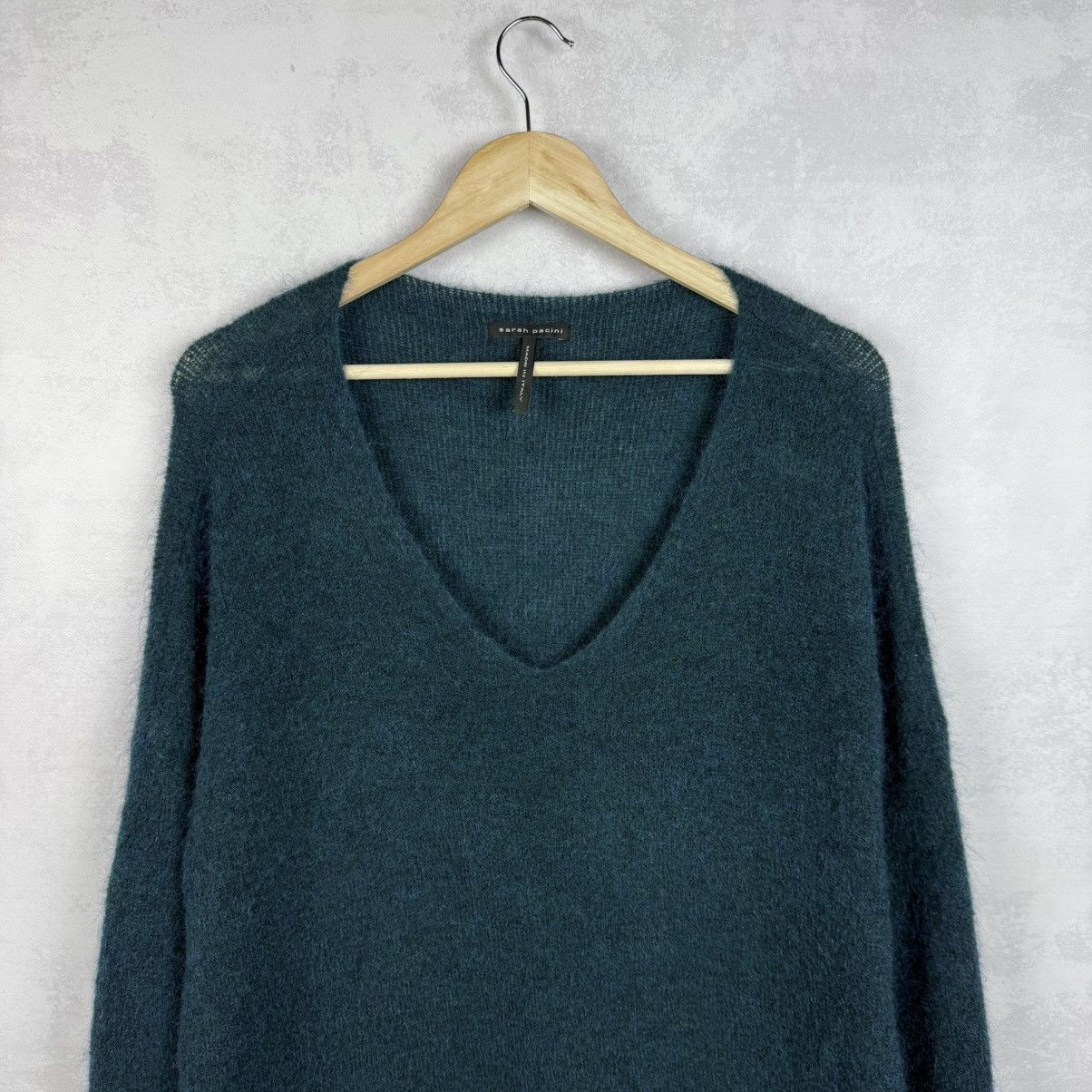 Sarah Pacini Sarah Pacini V-Neck Mohair-Merino Wool Long Sweater Size OS Size ONE SIZE - 3 Thumbnail