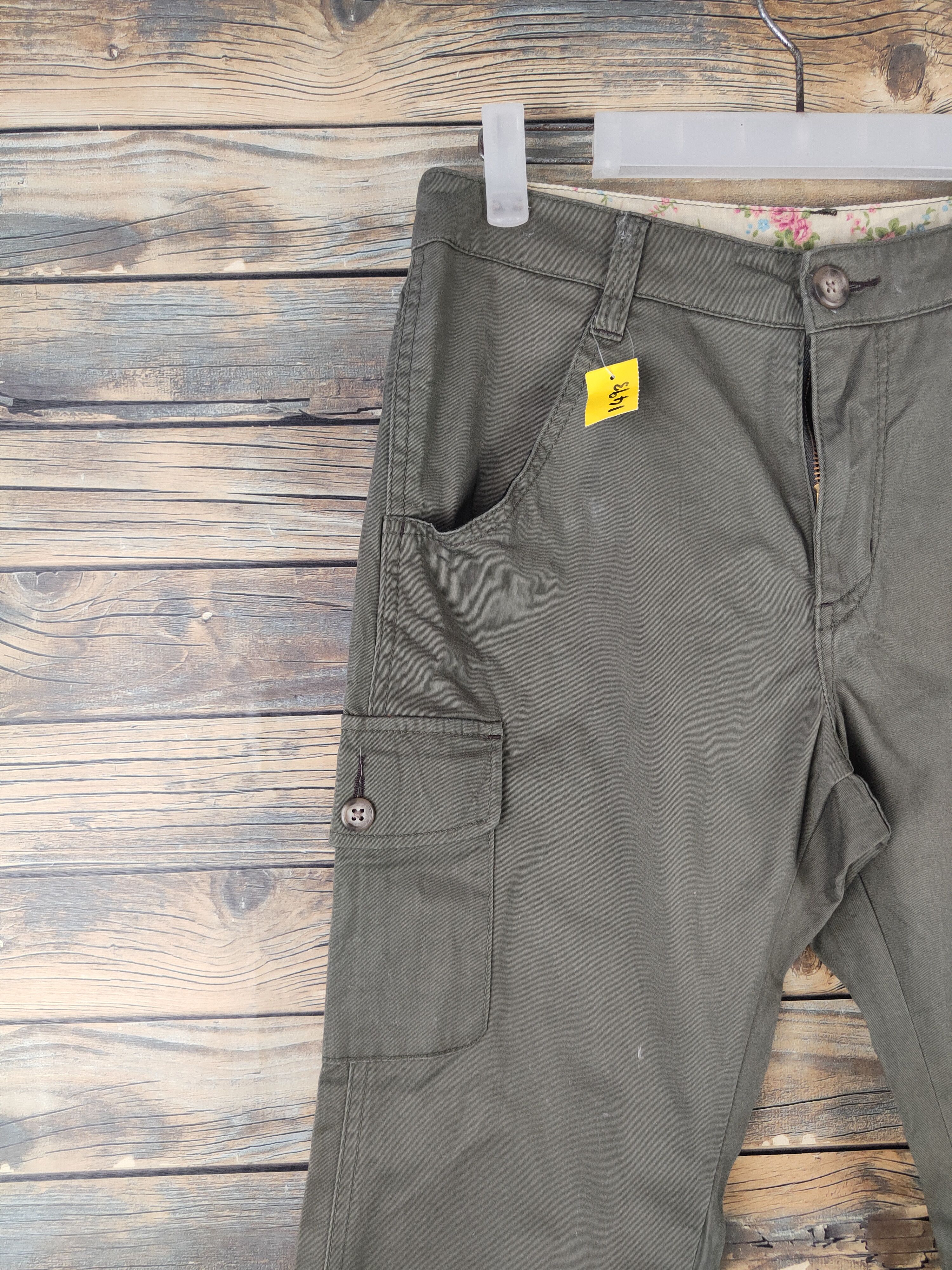 Japanese Brand DL Japanese Brand Olive Multipocket Cargo Pants #1493 Size 28" / US 6 / IT 42 - 3 Thumbnail